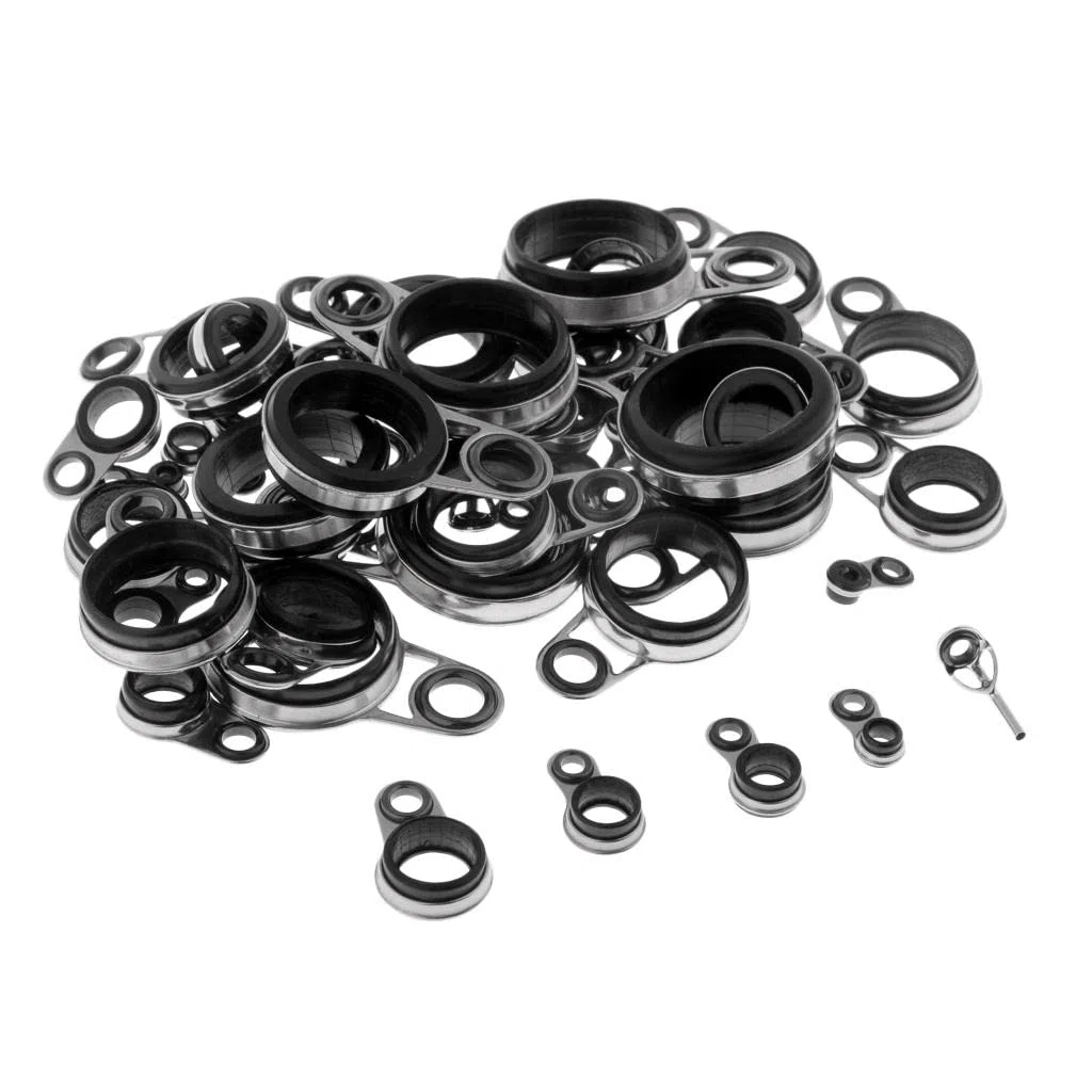 F Fityle 49 Piezas de Guías Telescópicas para Cañas de Pescar Y Anillos de Punta para Construir O Reparar