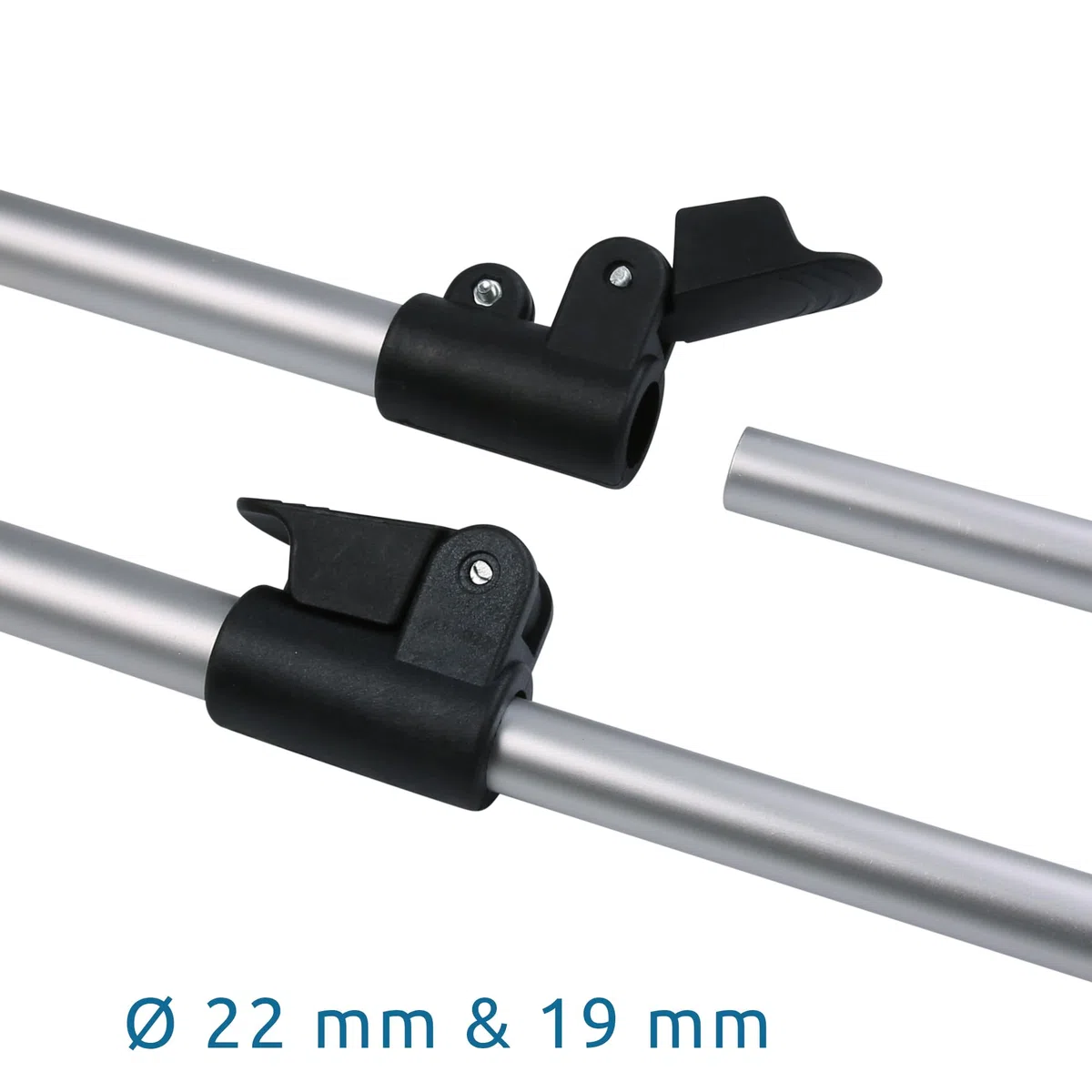 your GEAR Windbreak Pole Set - Barras telescópicas de aluminio para camping, protección visual y contra el viento, estable y fácil montaje - 100 a 180 cm