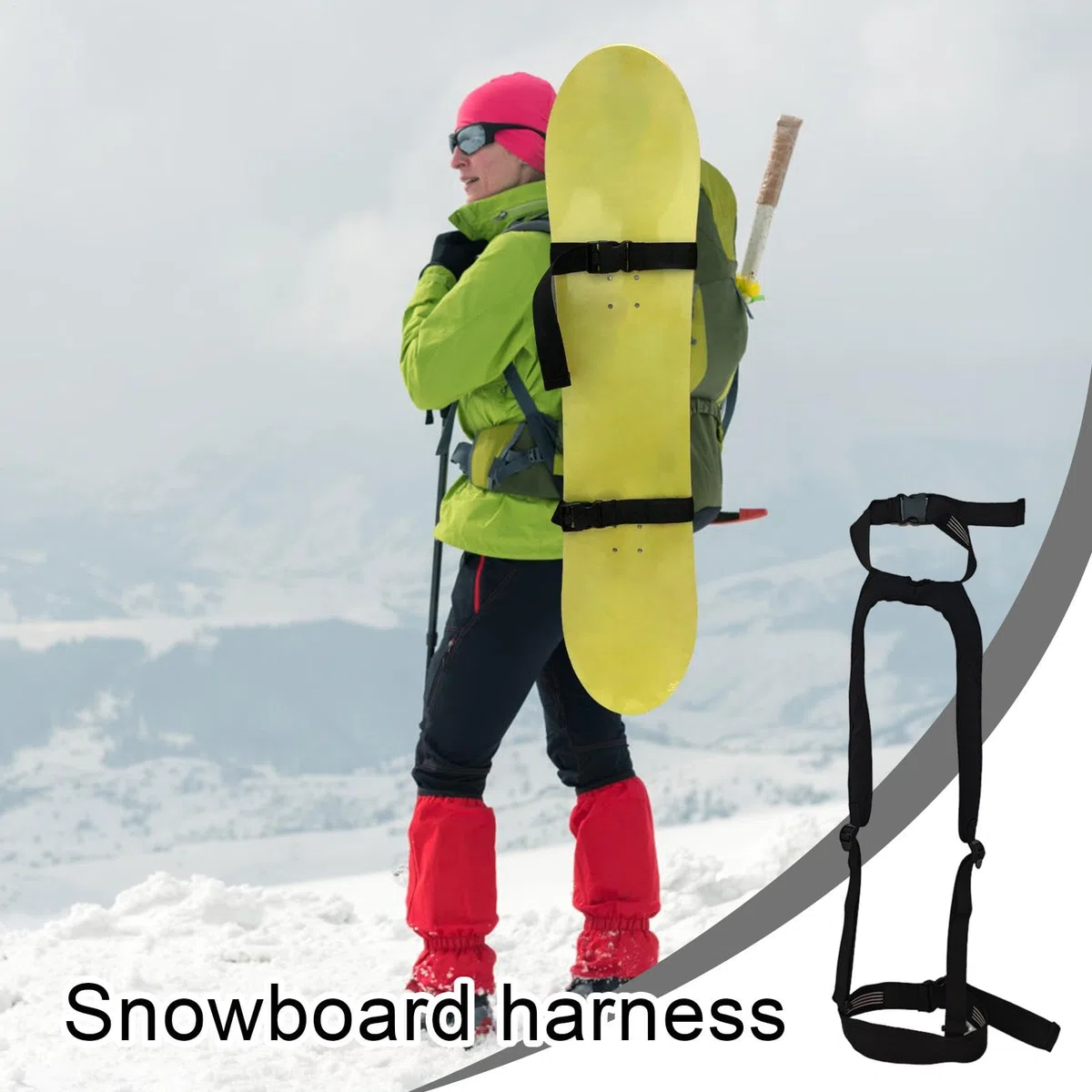 Correa de esquí, resistente al agua, snowboard Carrier, Ski Holder Strap, Compact Snowboard Binding Straps, Ski Carry Sling, Snowboard Carry Strap, Impermeable Ski Holder, Outdoor Ski Binding Strap