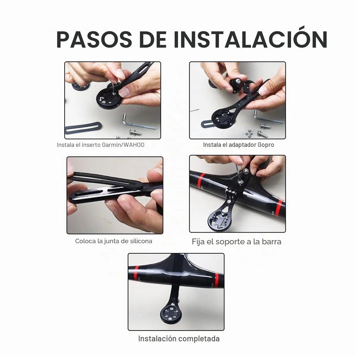 Soporte de bicicleta para manillar Aero, manillar integrado Aero Out Front Combo Mount compatible con Garmin Edge Wahoo Elemnt