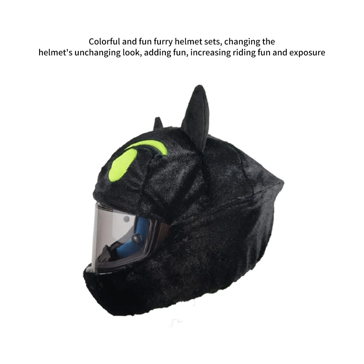 Towwoo Funda para Casco De Motocicleta, Funda Protectora para Casco De Moto Divertida, Equipo De Montar Al Aire Libre para Cascos Completos Hombres Y Mujeres Negro