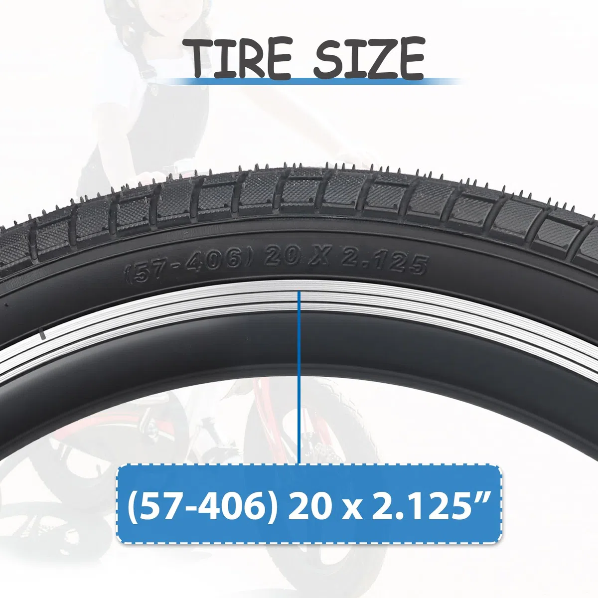 ZUKKA Neumáticos de Bicicleta para niños, 20 x 2,125, 20 Pulgadas, neumáticos de Repuesto Plegables, Aptos para Bicicletas Infantiles, neumáticos BMX
