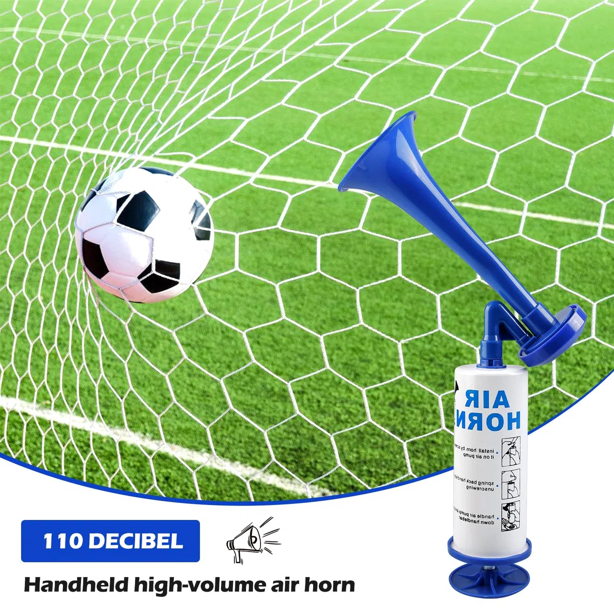 2 Pièces Bocina Aire Comprimido, Bocina de Aire Manual, Bocina de Aire para Fútbol, Balonmano, Bocina de Niebla, Árbitro