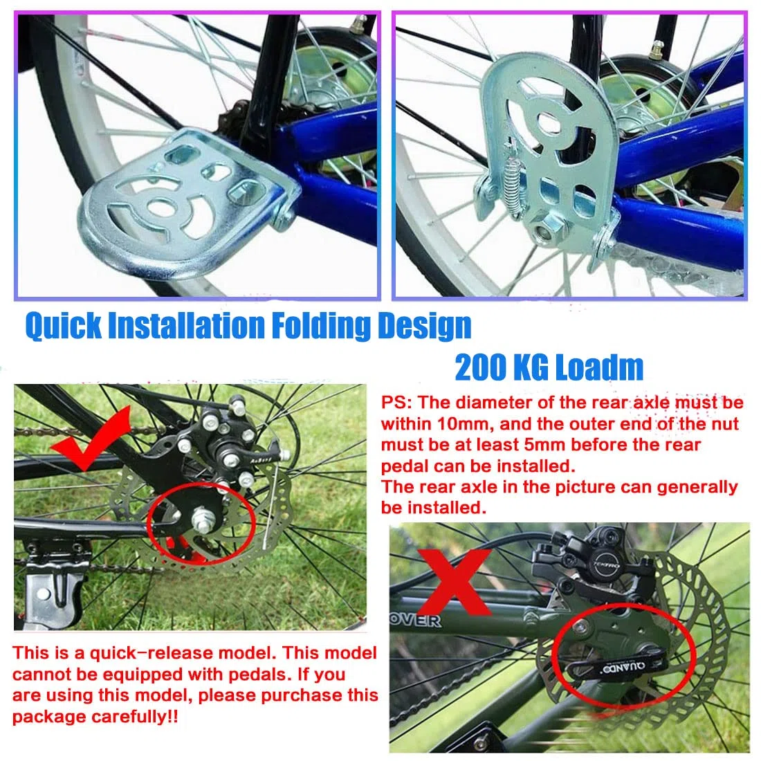 auvstar Silla Bicicleta Niño Trasera,Cojín de Asiento Trasero de Bicicleta de Montaña,Asiento Trasero de Vehículo Eléctrico,Incluidos Respaldo, Reposabrazos y Pedales