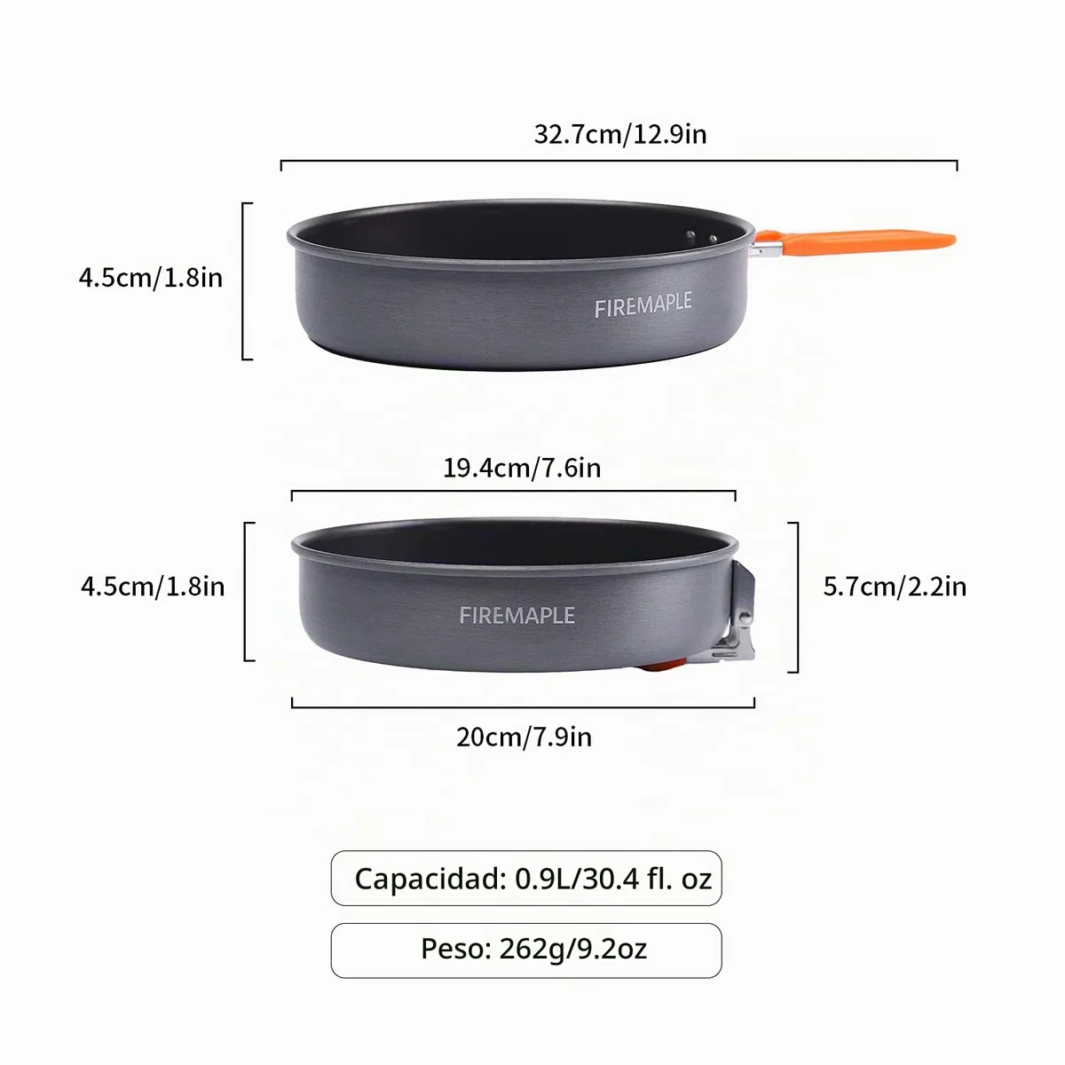 Fire-Maple Ollas Sartén Fuego Utensilios Cocina Camping Portátil Olla y Sartén Aluminio Camping Pot para Mochileros Senderismo Picnic