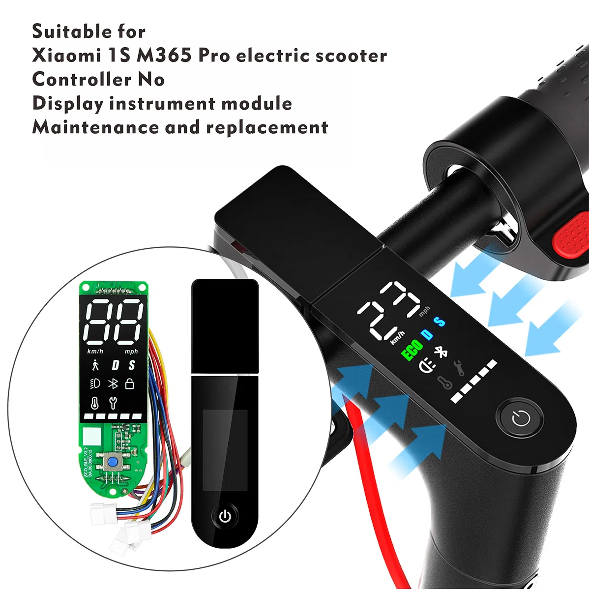 Tableau de Bord BLE électrique Scooter Tableau de Bord Avec écran LED pour Trottinette électrique Xiaomi M365Pro Pro2 - Version