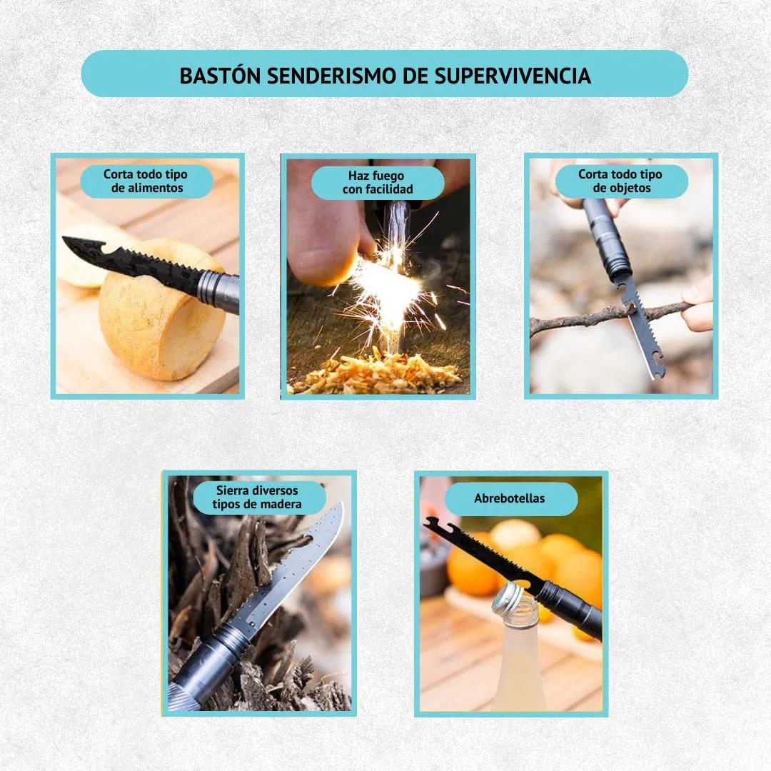 Bastón de Senderismo y Trekking Plegable – Palo para Caminar, Trail Running y Marcha Nórdica – Ajustables, Aleación de Aluminio, Ligero y Resistente para Montaña y Viajes