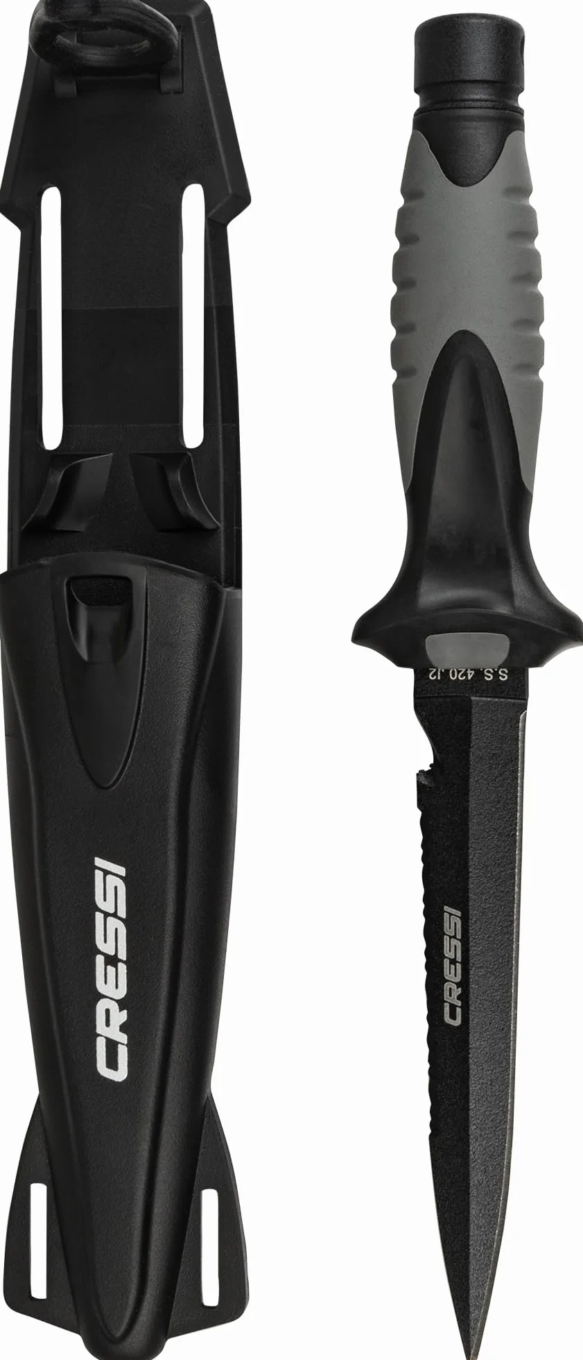 Cressi Finisher - Cuchillo, Color Negro, Talla 24.7 cm