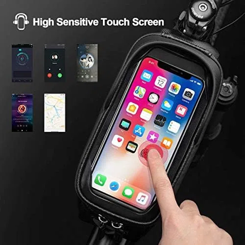 ROCKBROS Bolsa Móvil para Cuadro de Bicicleta, Bolsa Tubo Superior para Teléfono de hasta 6,8'' con Visor Solar y Pantalla Táctil para Bicicletas de Montaña y Carretera, E-bike