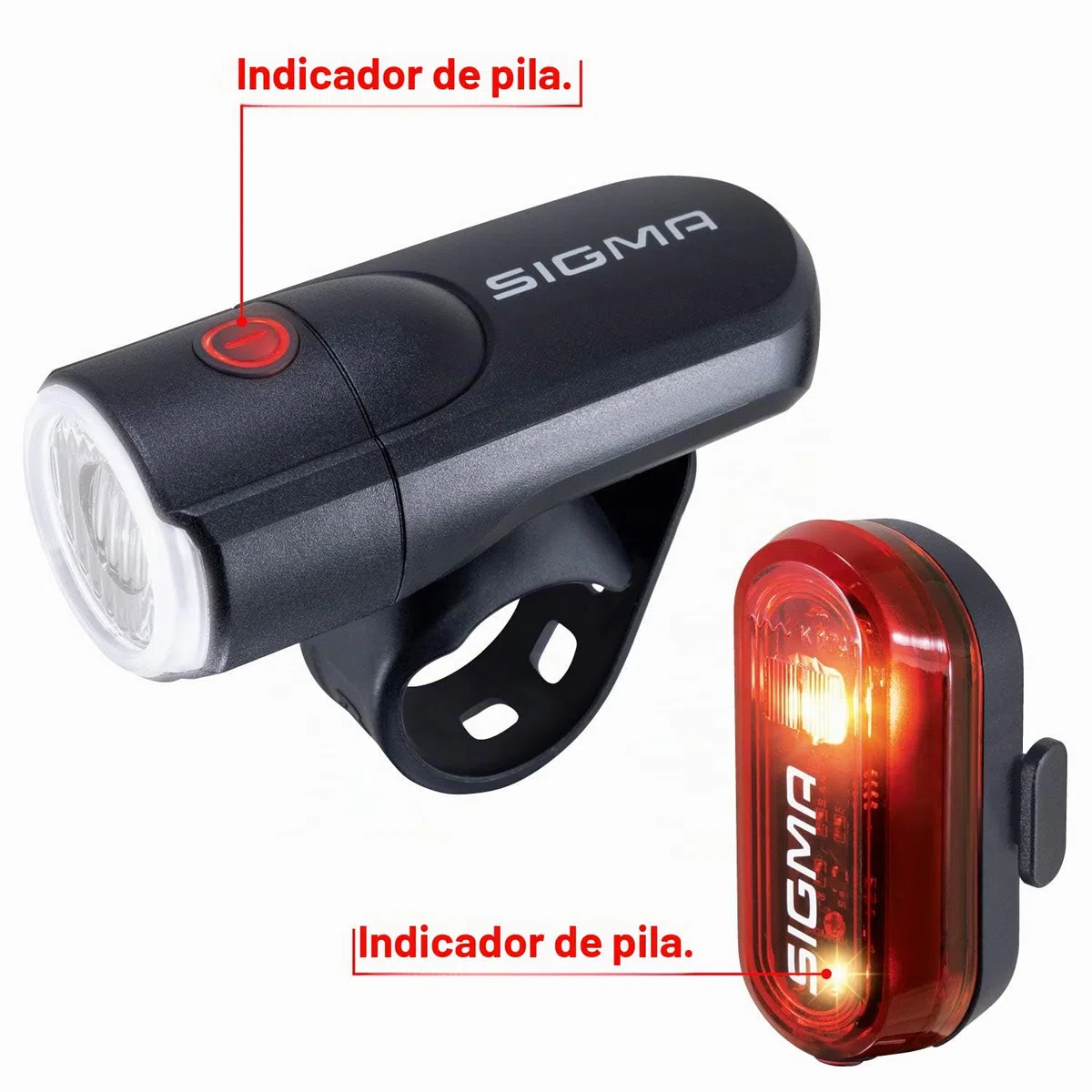 SIGMA Aura 30 & Curve | Kit de Luces de Bicicleta a Pilas | Montaje sin Herramientas | Protección antisalpicaduras | Luces de Bicicleta Delanteras + traseras