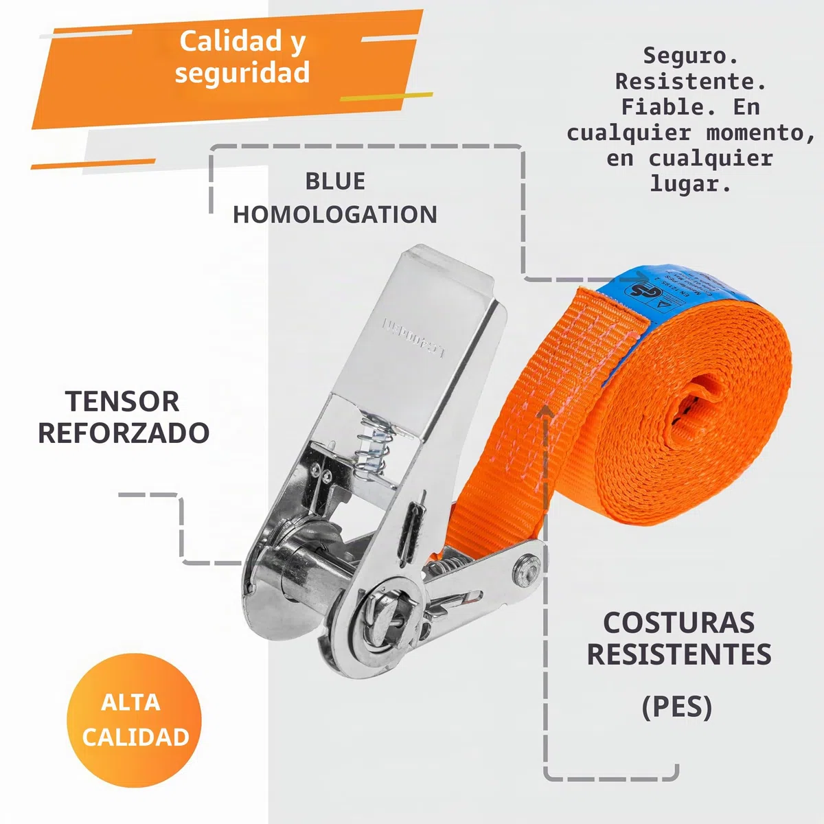 INTAKO Cinchas de Amarre 4 m o 6 m x 800 kg x 25 mm - 4 Piezas - Eslingas con Carraca - Correas de Sujeción con Trinquete - Verde (Ergolash) o Naranja (Naranja, 4m)