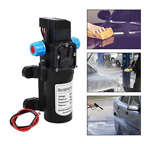 Ejoyous Bomba de Agua Autocebante, Bomba de Agua de Diafragma DC12V Bomba de Pulverización de Alta Presión Diafragma Autocebante Bomba de Camping 5L / Min para Limpieza Caravana Barco Jardín
