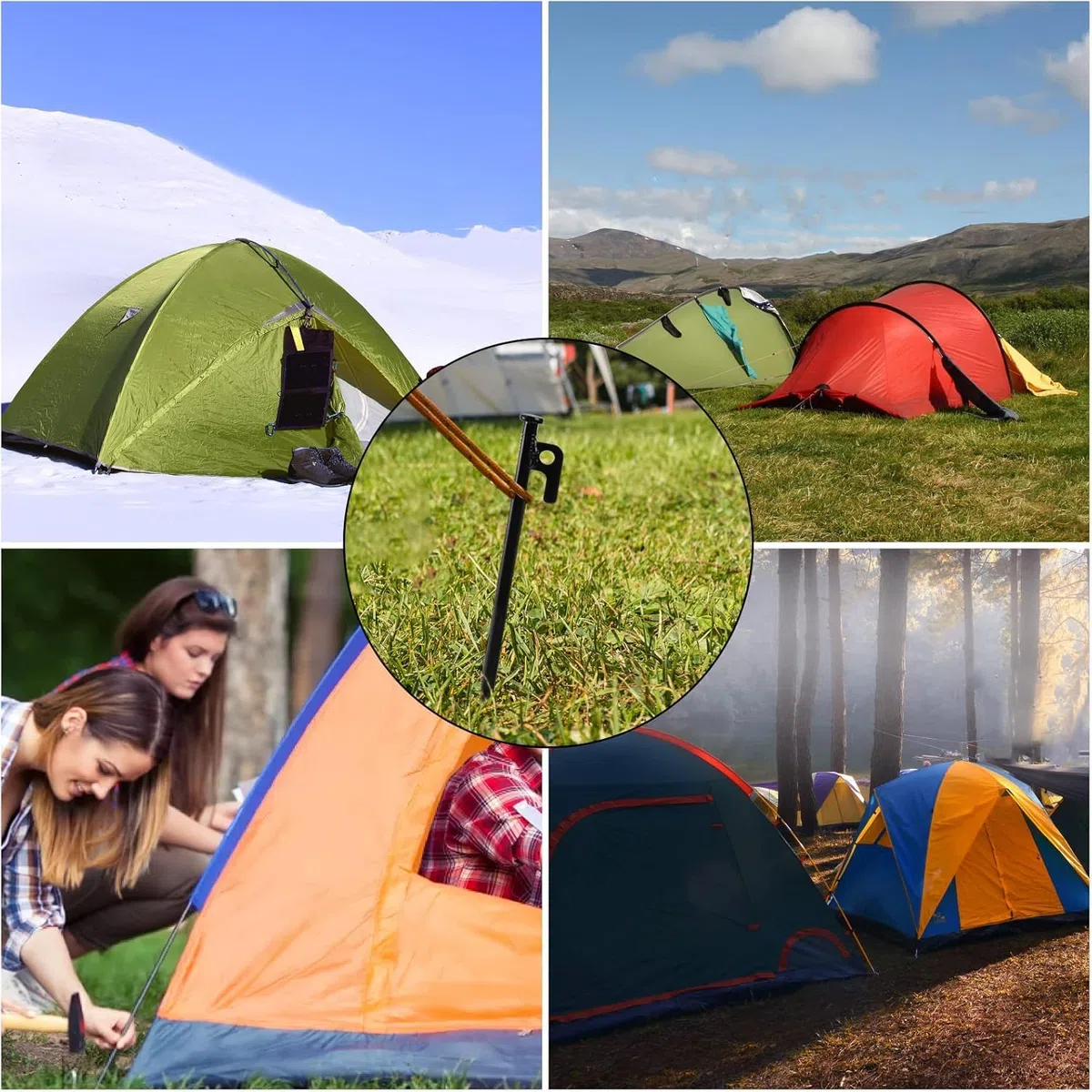 30 cm de anclajes de suelo, 10 piezas de estacas estables, estacas metálicas resistentes, estacas de tienda resistentes a las tormentas, estacas de tienda al aire libre para camping, senderismo