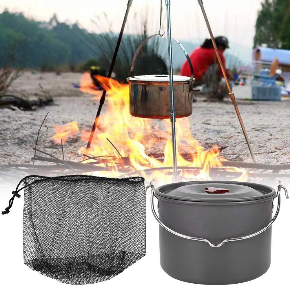 Fyearfly Olla antiadherente para cocinar al aire libre, ligera y duradera, fácil de limpiar