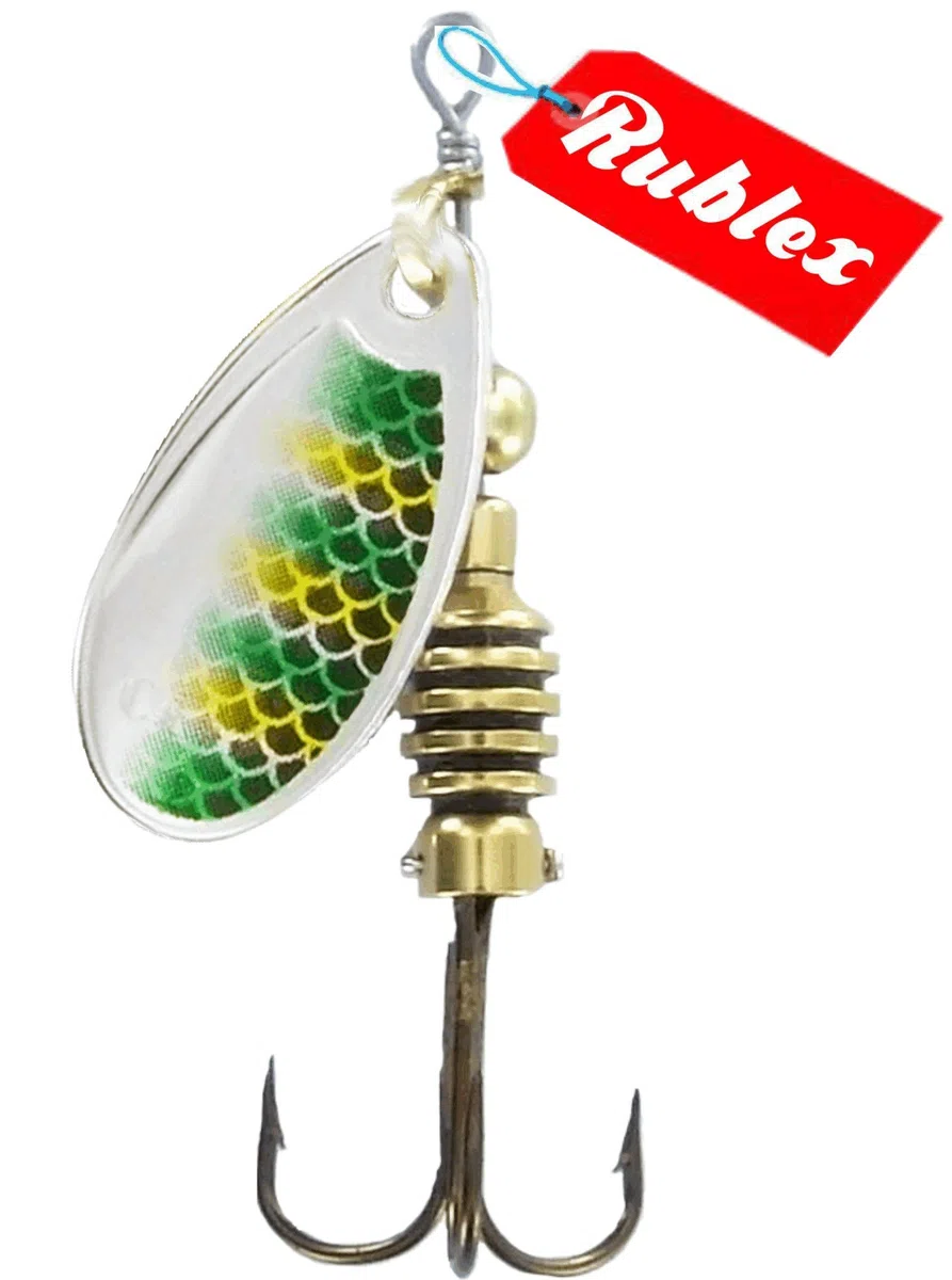 Pack de 5 Cucharillas de Pesca Celta-2 GFS | Cebo Artificial de Pesca con Sistema Quita-Vueltas y Anzuelo Fácilmente Intercambiable, Color GFS Plata Verde Amarillo, 3'5gr