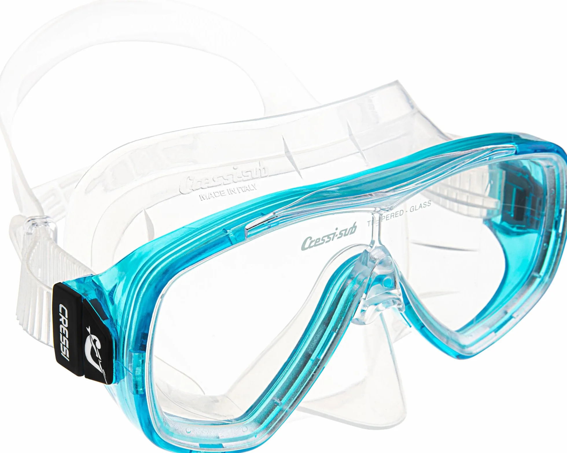 CRESSI Rondinella Bag Set Aquamarine - Conjunto de Snorkeling Unisex Compuesto por Aletas Rondinella+Máscara Onda y Tubo Gringo, Aguamarina