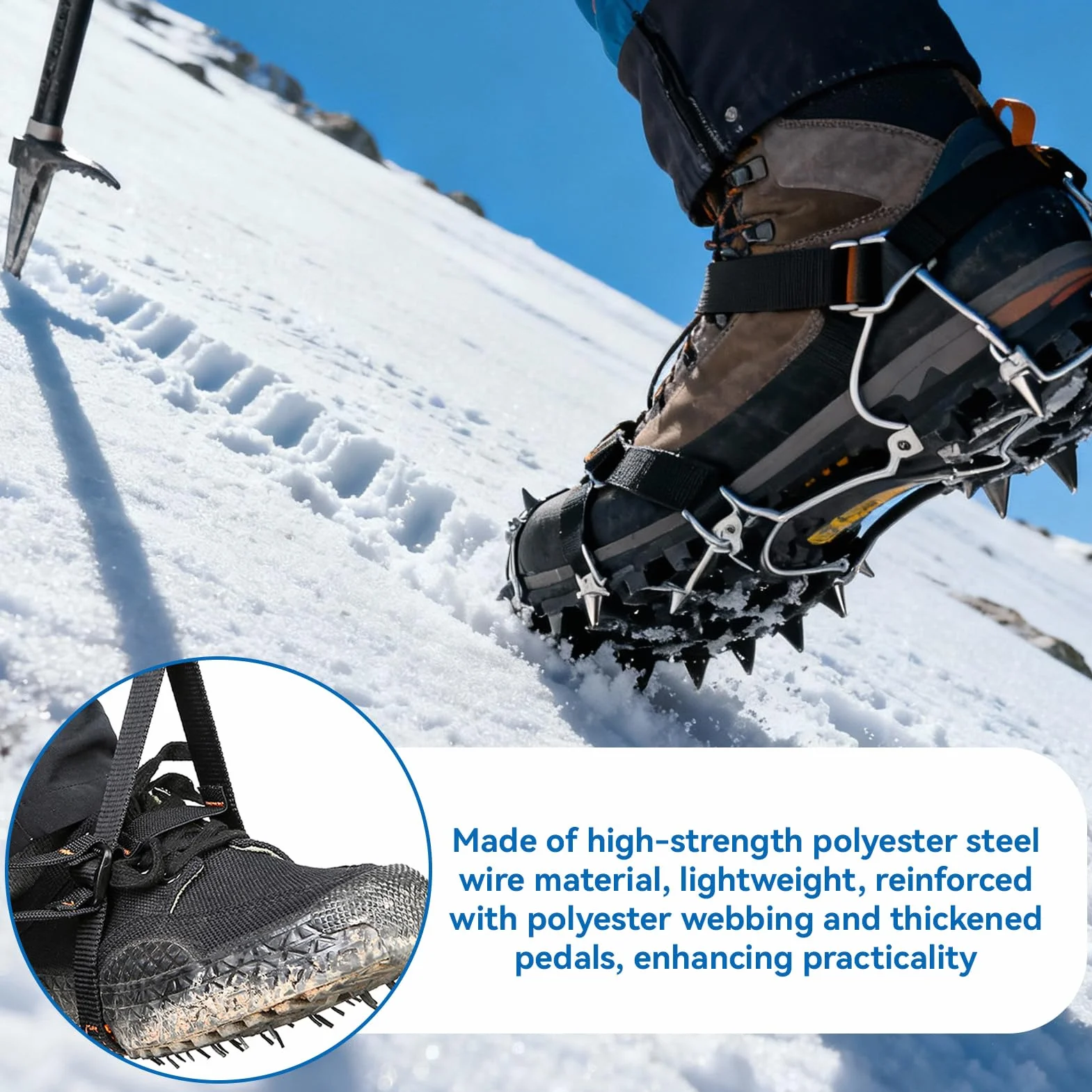 HERCHR Ascensor de Pedal para Montañismo, Ascensor de Pedal para Escalada en Roca al Aire Libre de 15 KN Cinturón de Cuerda para Ascenso en Trabajos Aéreos de 80-133 cm para Seguridad Técnica