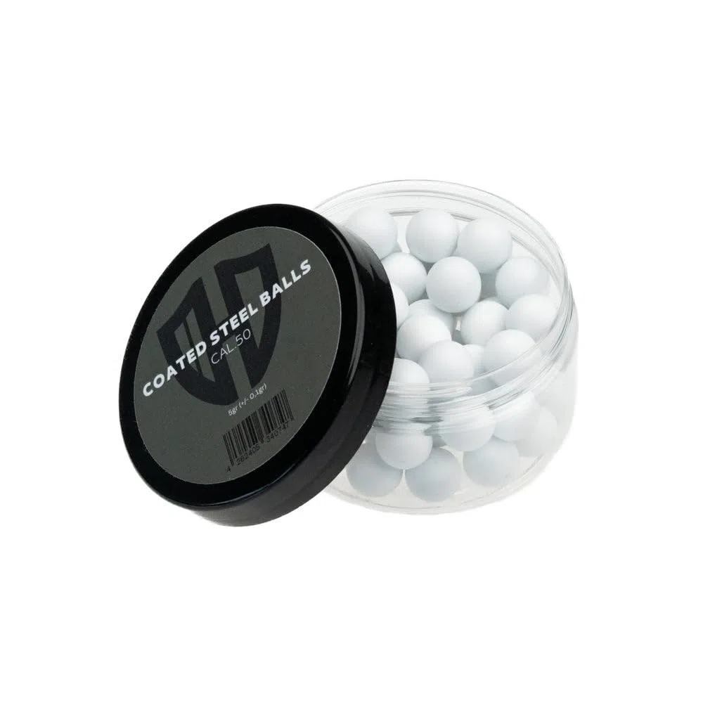 50 bolas de acero revestido, 5 g, extremadamente duras, HDR50, HDP50, ALFA 1.50, AEA Challenger, color blanco