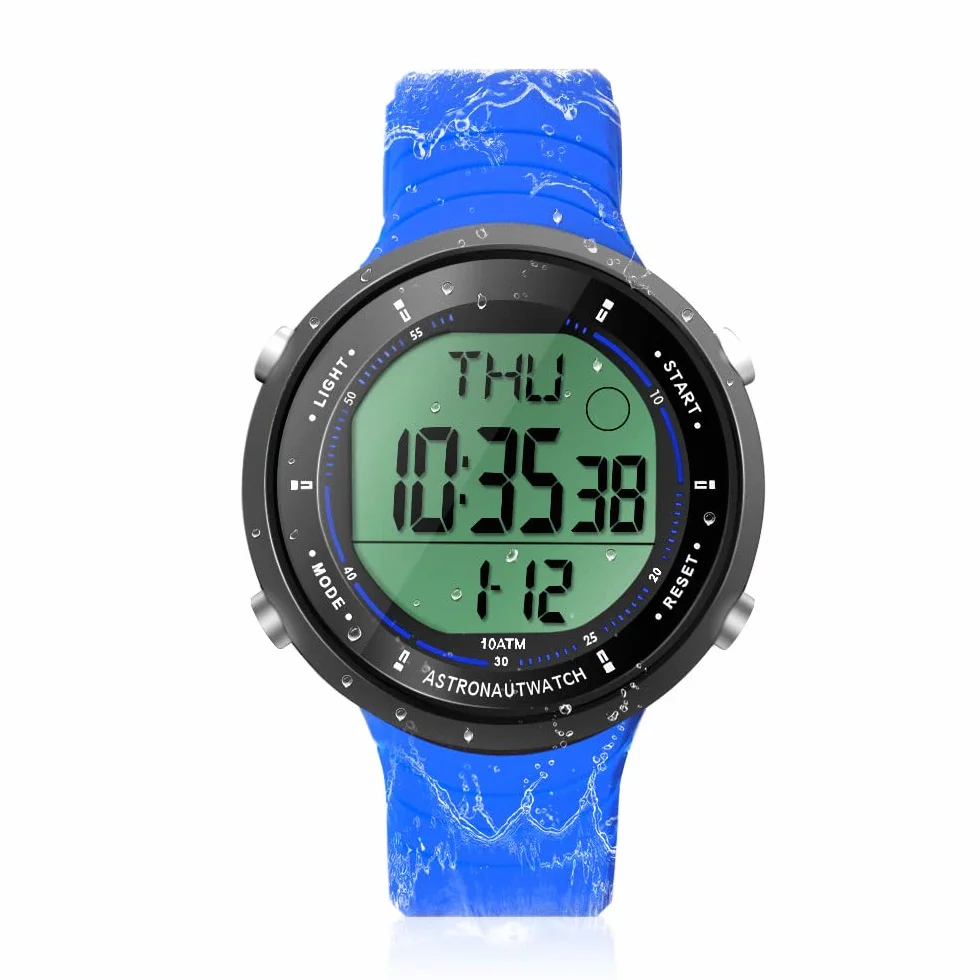 Reloj Pulsera Deportivo Impermeable 100 Metros para Buceo y Nadar con Despertador, Cronógrafo, Luz Trasera, Hora Dual, Calendario, Cuenta Regresiva, Formato de 12 o 24 Horas