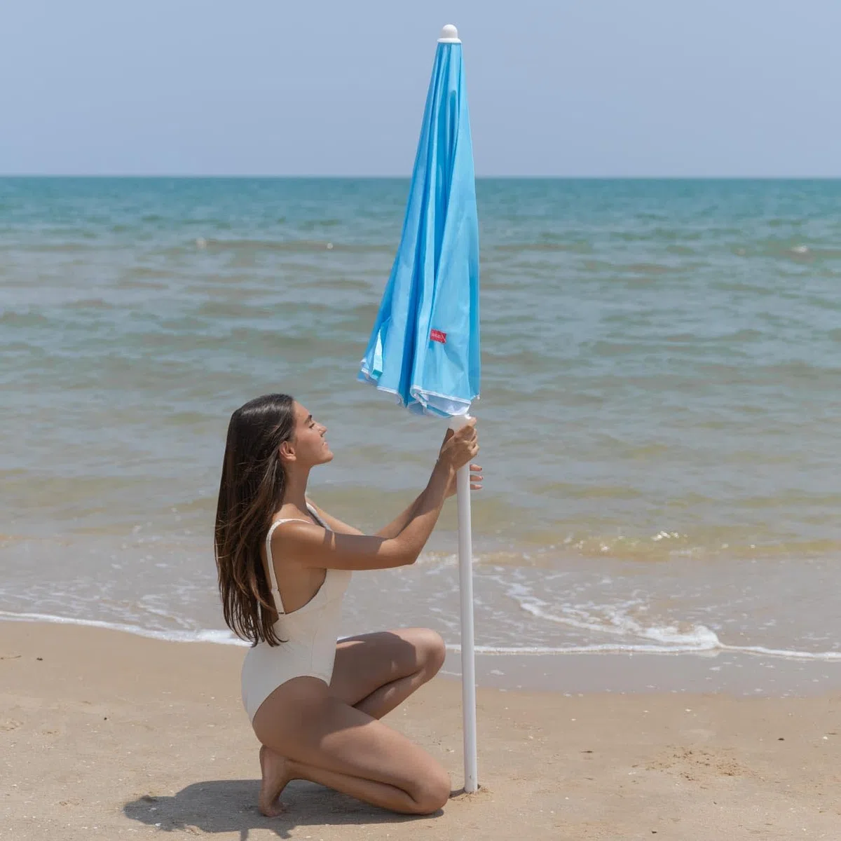 Flamingueo Sombrilla Playa, Piscina, Terraza Exterior, Protección UPF 50+, Altura y Orientación Regulable, Funda de Transporte, Poliéster, 210 x 160 cm