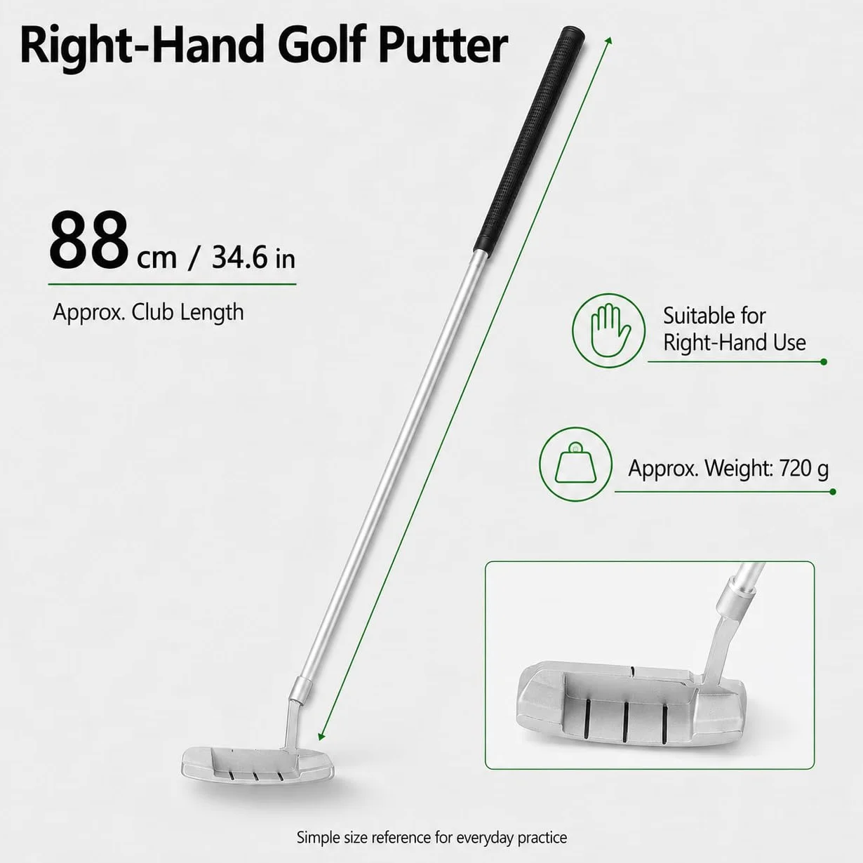 VOBOR Juego de Putter de Entrenamiento, Regalo de Putter de Golf Portátil, Interior para Putting de Golf