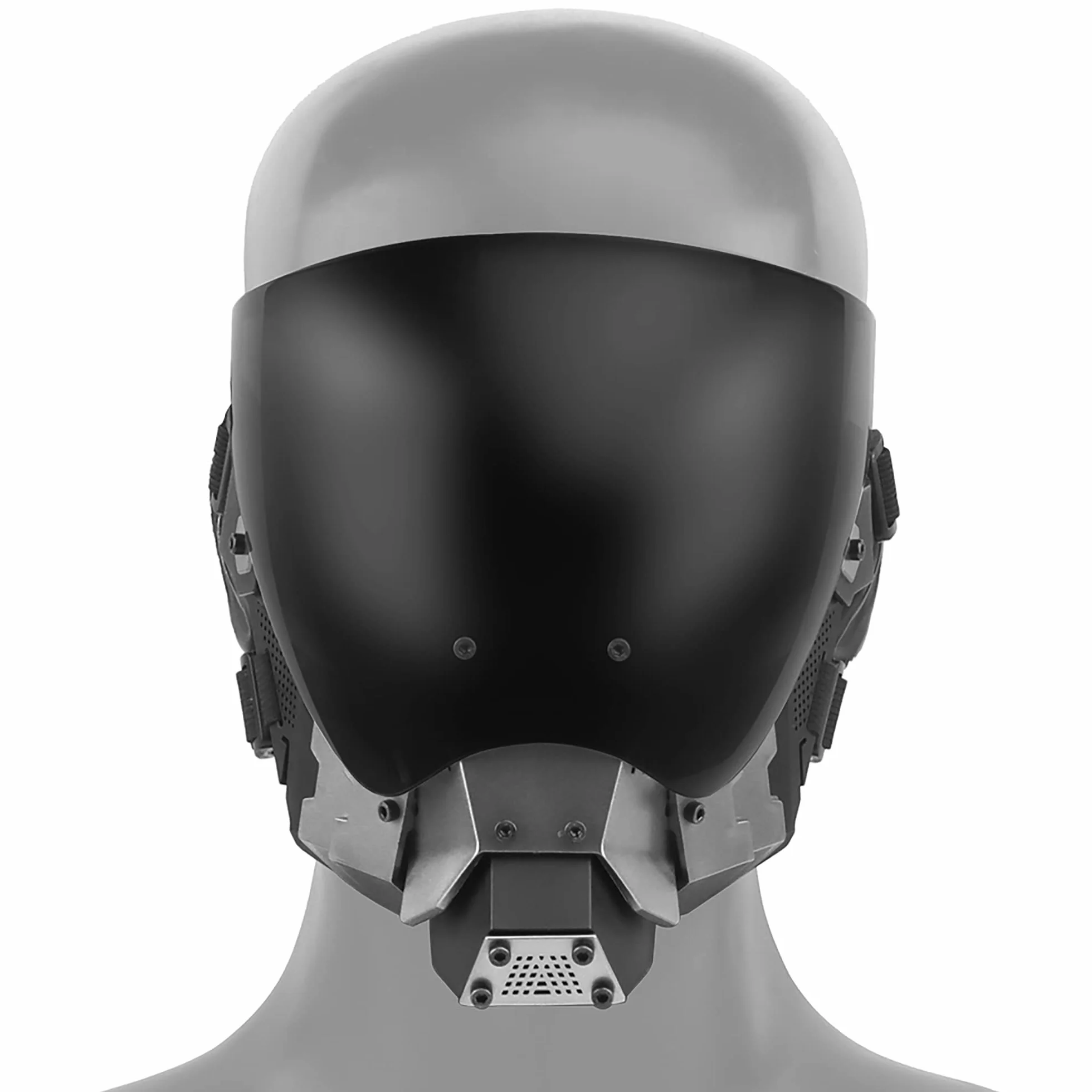 Paintball - Máscara táctica de protección completa y media cara, máscara mecánica para cosplay, juegos de CS, Halloween, tiro, caza,Talla única