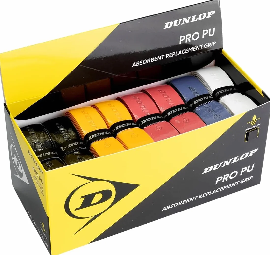 Dunlop Empuñadura de Repuesto Pro PU Squash, Multicolor, 24 Piezas