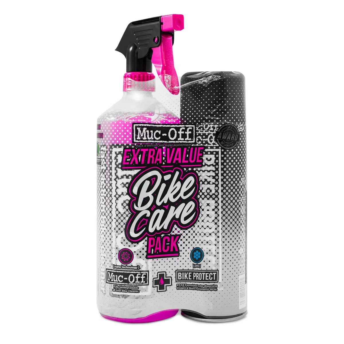 Muc-Off Kit de Limpieza de Bicicleta, Dúo de Cuidados - Limpia y Protege tu Bicicleta - Incluye 1 Litro de Limpiador para Bicicletas y 500 Ml de Spray Protector para Después del Lavado