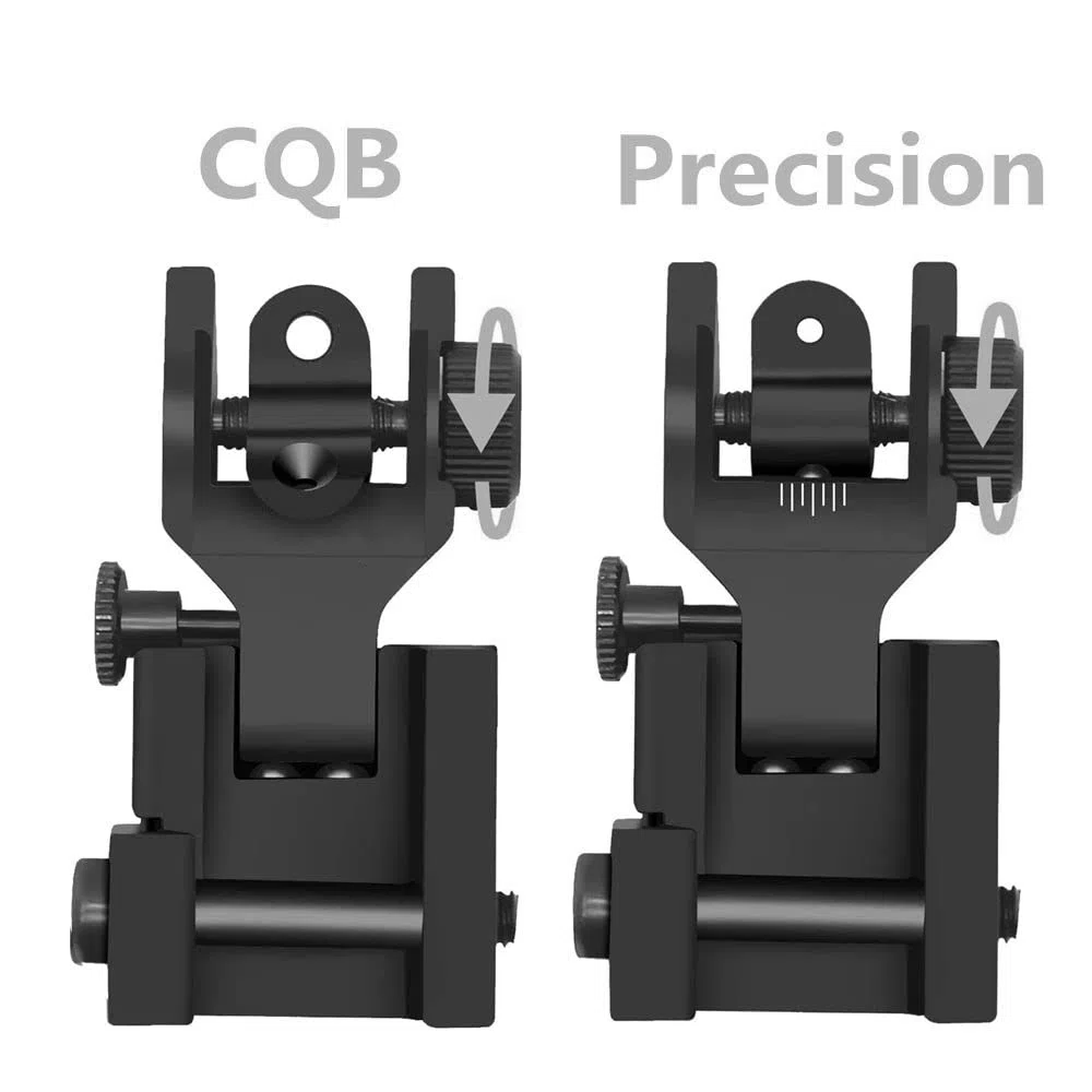 HWZ 2018 Arrival Tactical Flip Up Iron Sights Front and Rear Sight BUIS Set Picatinny Mount Base for Rifle