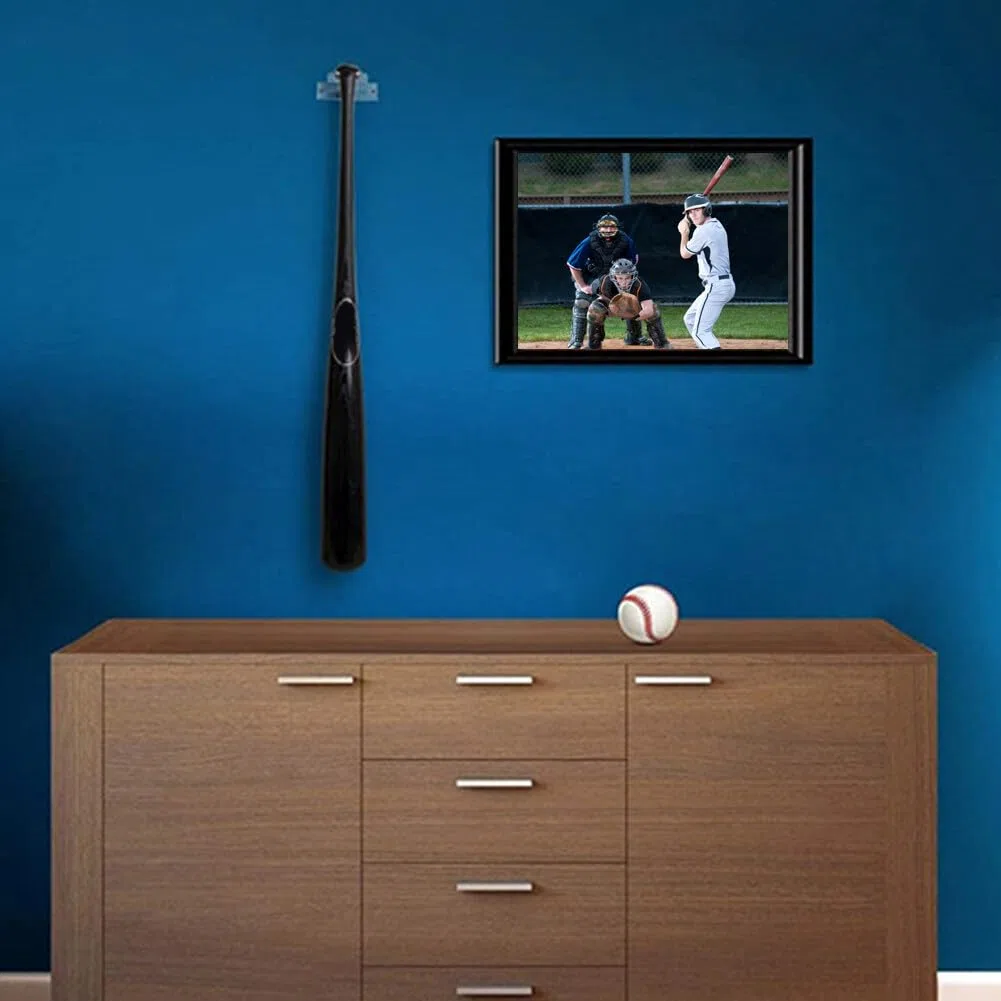 1 soporte para bate de béisbol, soporte de pared para bate de béisbol, soporte para bates de béisbol, estante de exhibición de bates de sóftbol