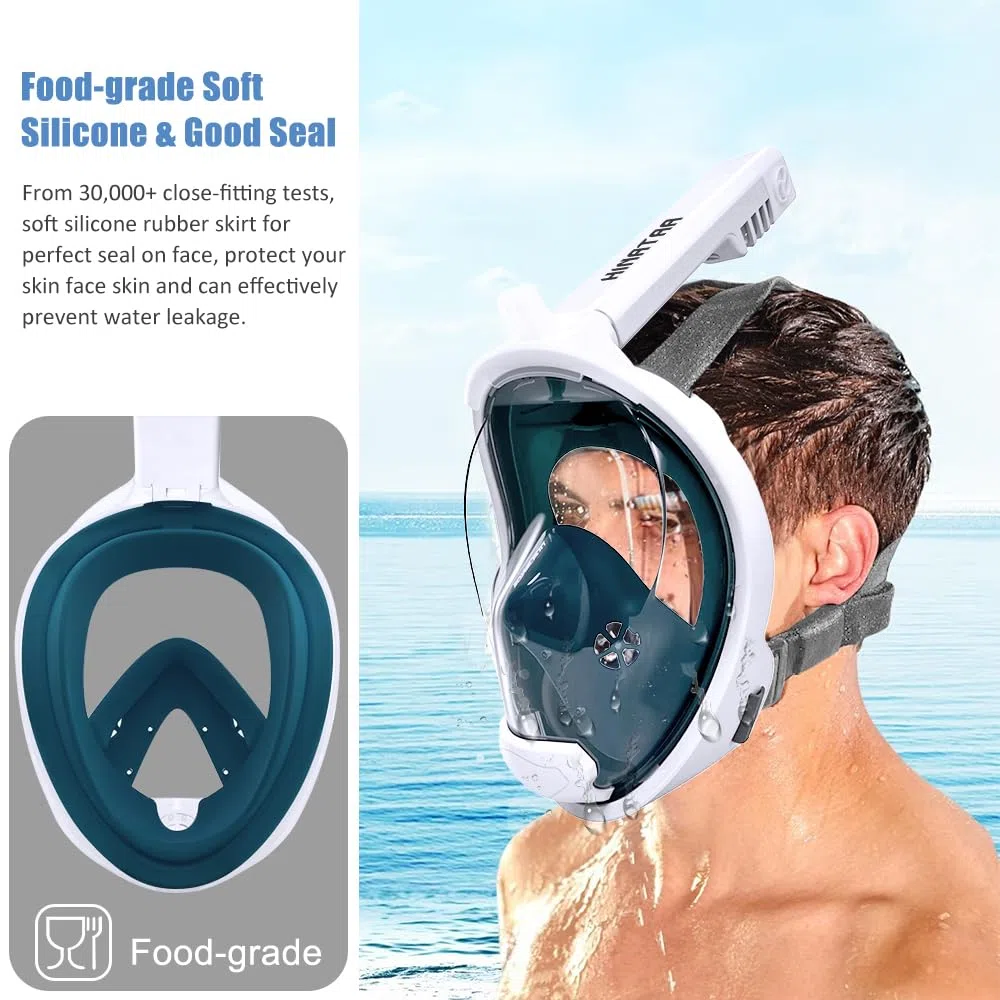 Máscara de Buceo, Diseño de Doble Bola Flotante Máscara de Snorkel, Anti-Vaho Máscara de Esnórquel, con Montaje de Snorkel Desmontable, Máscara de Gafas para Adultos y Jóvenes