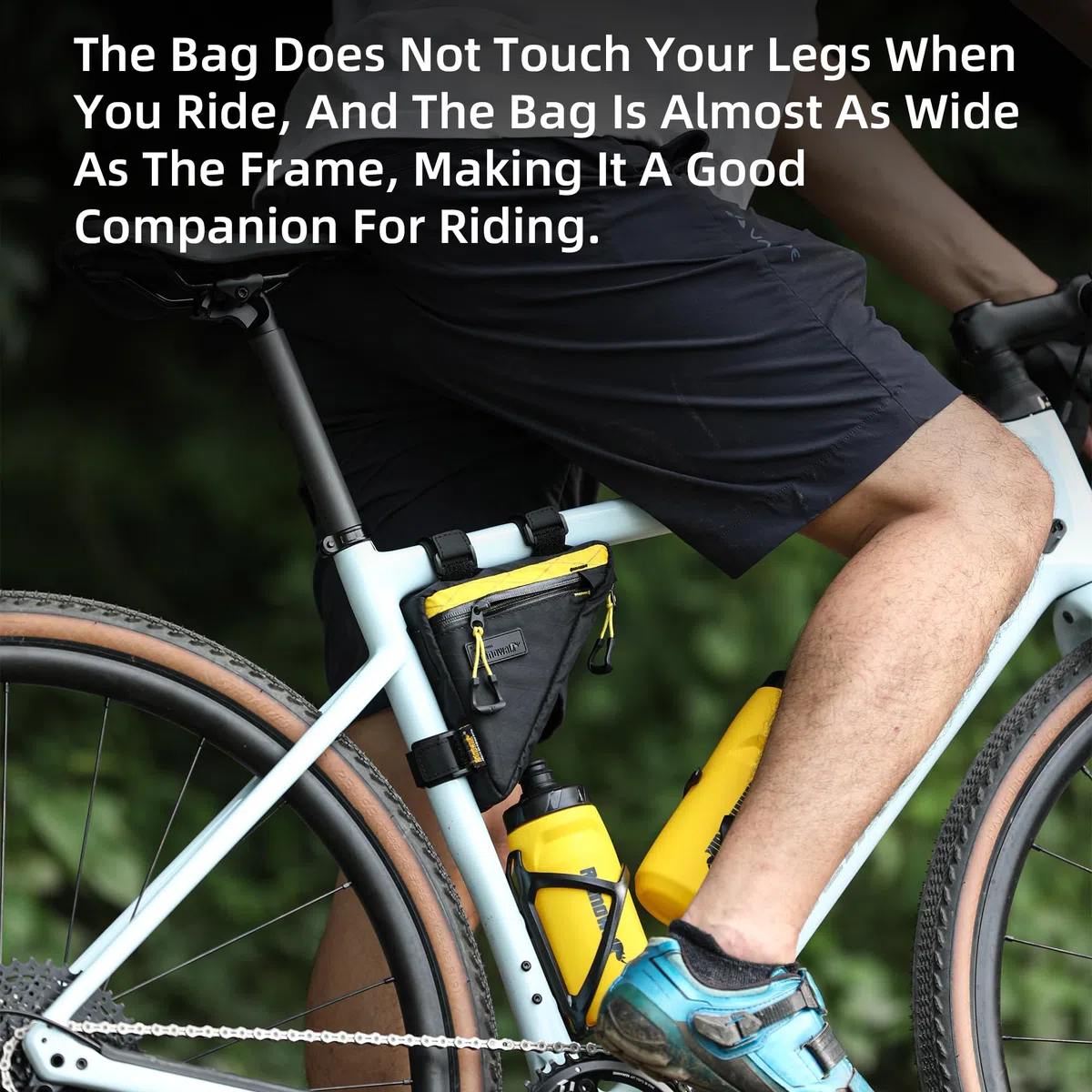 Rhinowalk Bolsa para bicicleta Bolsa para cuadro de bicicleta Bolsa triangular impermeable 0,9 L Bolsa para bicicleta Bajo Tubo Accesorios Profesionales de Ciclismo (S) - Blanco