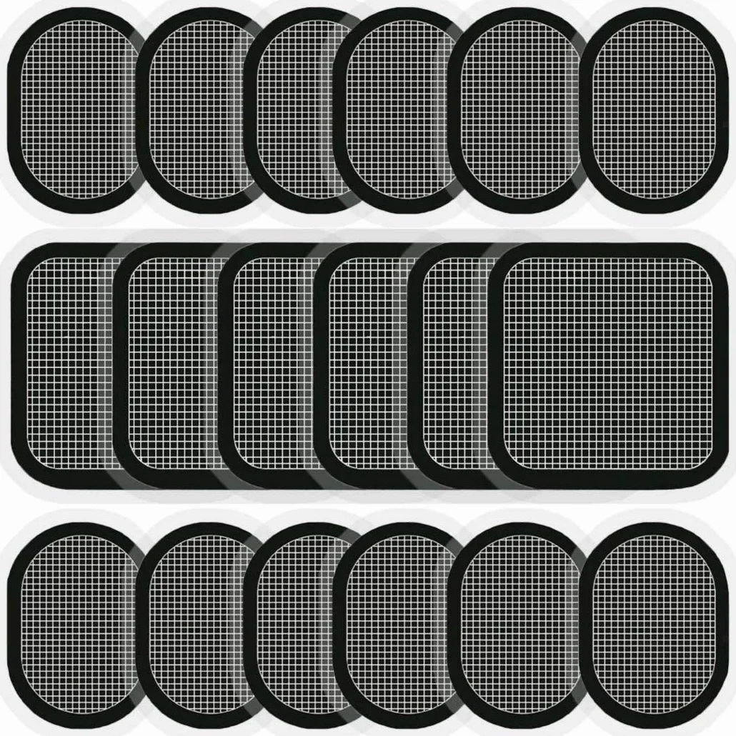 Almohadillas de gel de repuesto, 18 piezas de almohadillas de electrodos, almohadillas de gel adhesivas para el cuerpo con electrodos actualizados, compatibles con cinturón abdominal