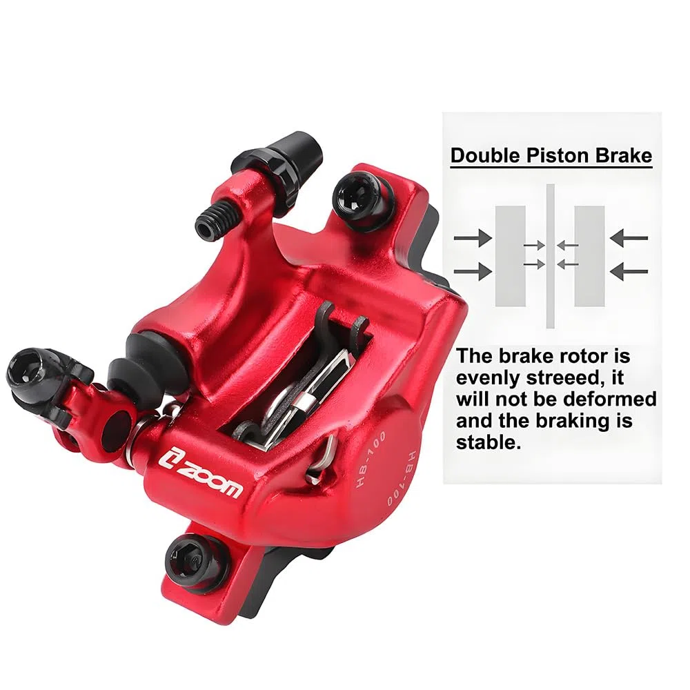 Pinzas de Freno de Disco hidráulicas para Bicicleta, HB-100 Frenos de Disco MTB Pinza Delantera/Trasera, Frenos de Doble pistón con tracción por Cable