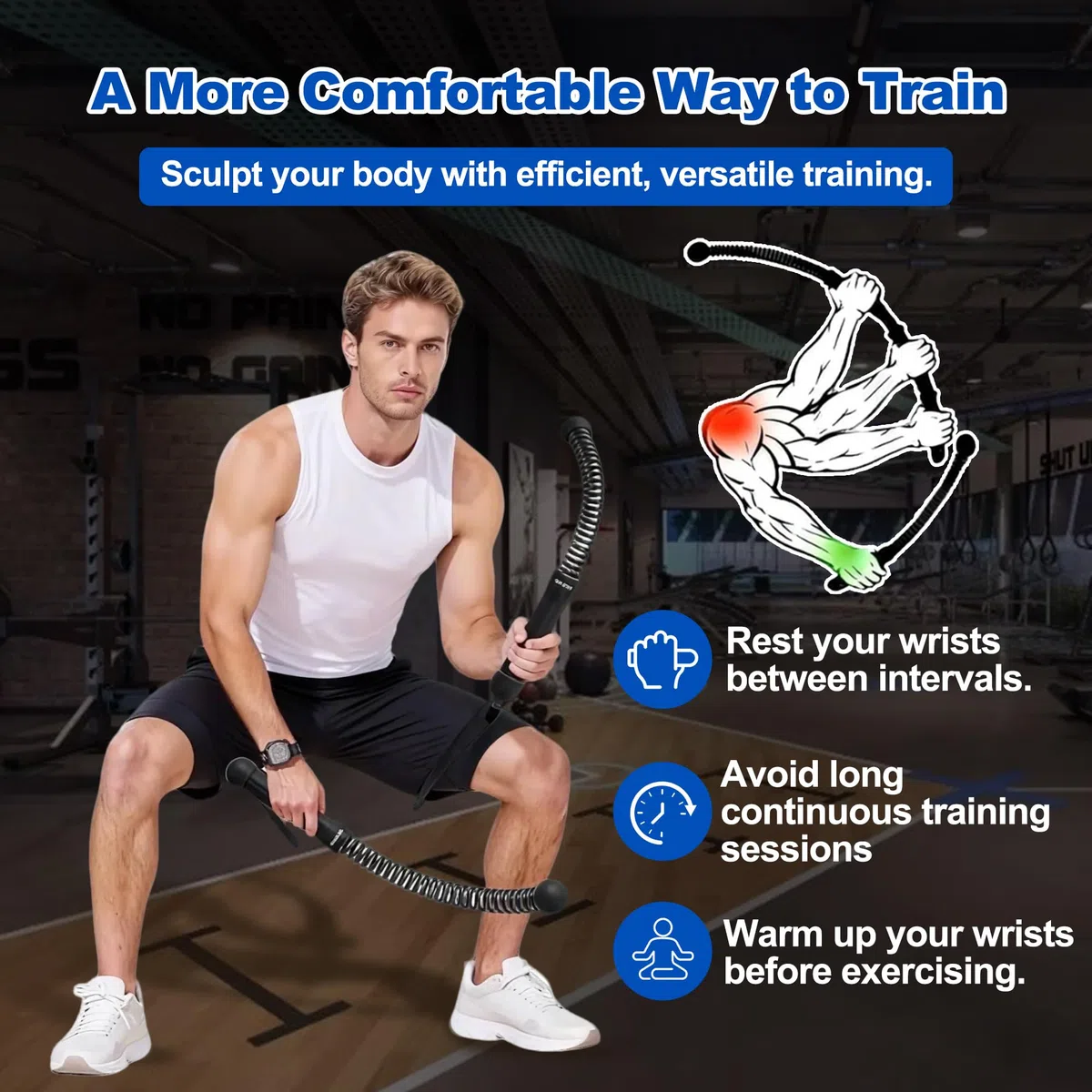 Cuerdas de Batalla con Peso Sin Cuerda (1 Pareja) - Battle Ropes Silenciosas para Entrenamiento en Casa - Equipo Fitness Portátil de Alta Resistencia - Ideal para Tonificar Brazos, Core y Cardio