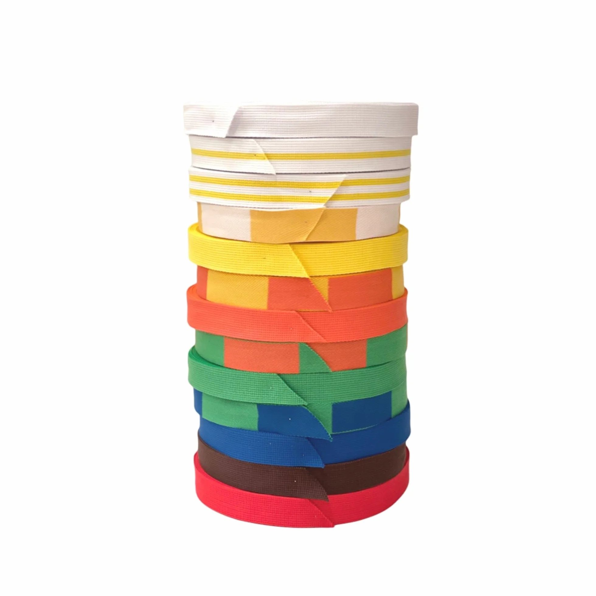 UGOJUDO - Rollo de cinturón de judo (50 m), color blanco/amarillo con 1 linea