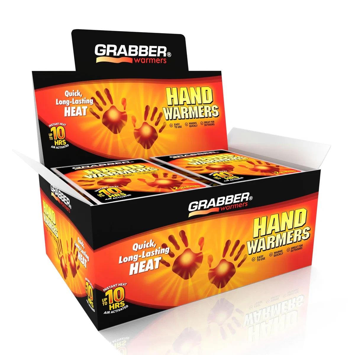Grabber - Calentadores de manos de larga duración, seguros y naturales, sin olor, activados por aire, hasta 7 horas de calor, 40 pares