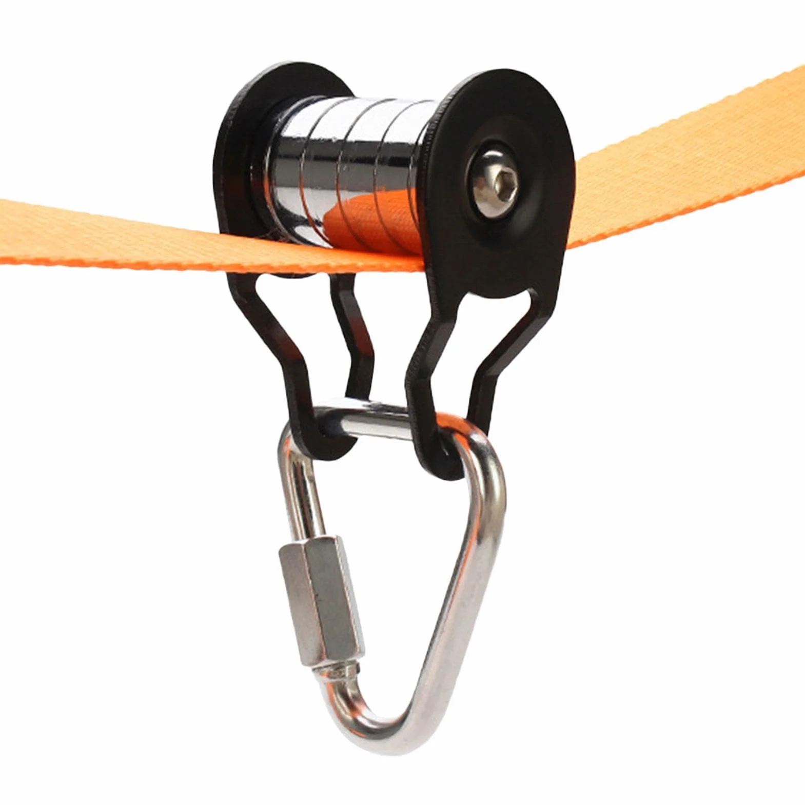 Slacklines - Polea de carga fuerte, polea de cuerda de tensión, polea de cuerda resistente a la intemperie con 5 rodillos, polea de aparejo multifuncional de hierro Slacklines Park Advanced User
