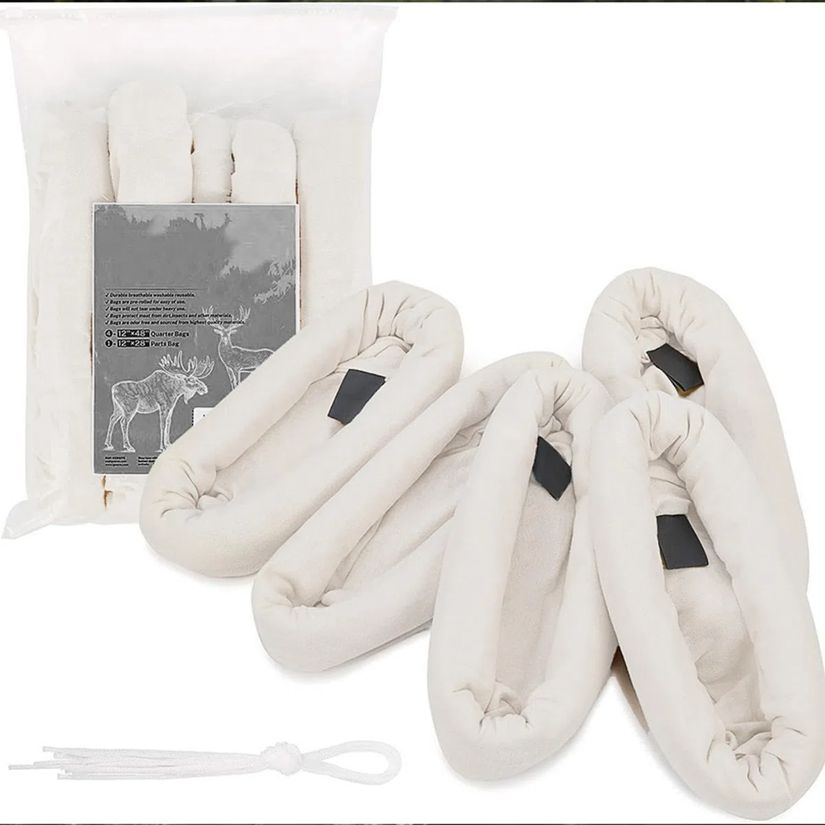 Bolsas para Caza de Alces, Bolsas para Caza de Carne - Bolsas de Caza Mayores Reutilizables y Transpirables para Alces, caribúes y Ciervos,Bolsas de Cuarto enrolladas Resistentes, Bolsas de
