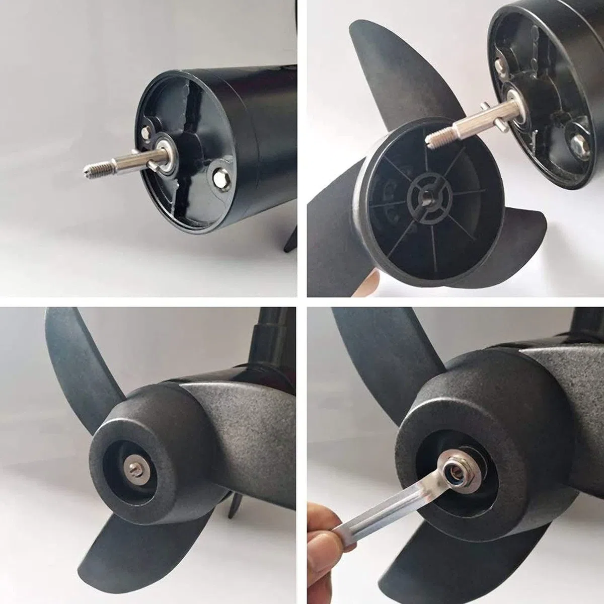 Reemplazo de Hélice Marina de 3 Palas Accesorio de Repuesto de Hélice Apto para Motores Fuera de Borda de 50 Lb, 60 Lb, 68 Lb, 88 Lb, 12 V, 24 V.