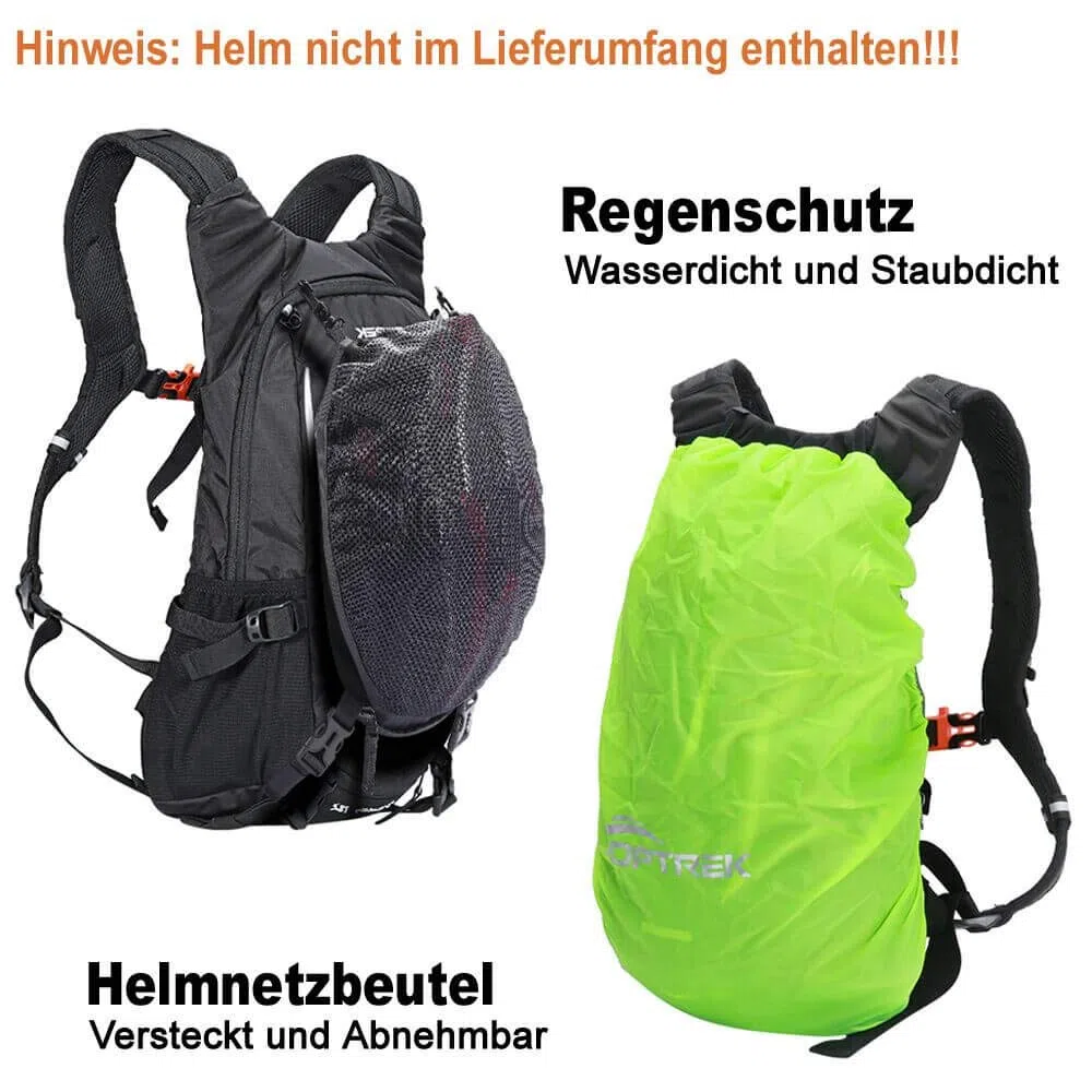 Toptrek - Mochila de Ciclismo de 18 l, Ultraligera con protección contra la Lluvia y Funda para Casco, Mochila de hidratación, Impermeable, Mochila de Ciclismo, Mochila de hidratación, para Hombre