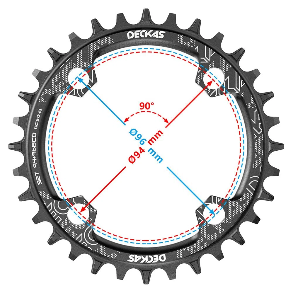 Platos para Bicicletas Rueda de Cadena de Bicicleta 94 + 96 BCD Redonda/Ovalada 32T 34T 36T 38T Plato de Bicicleta MTB Plato Ovalado 32 MTB(34T,9496bcd Oval Black)