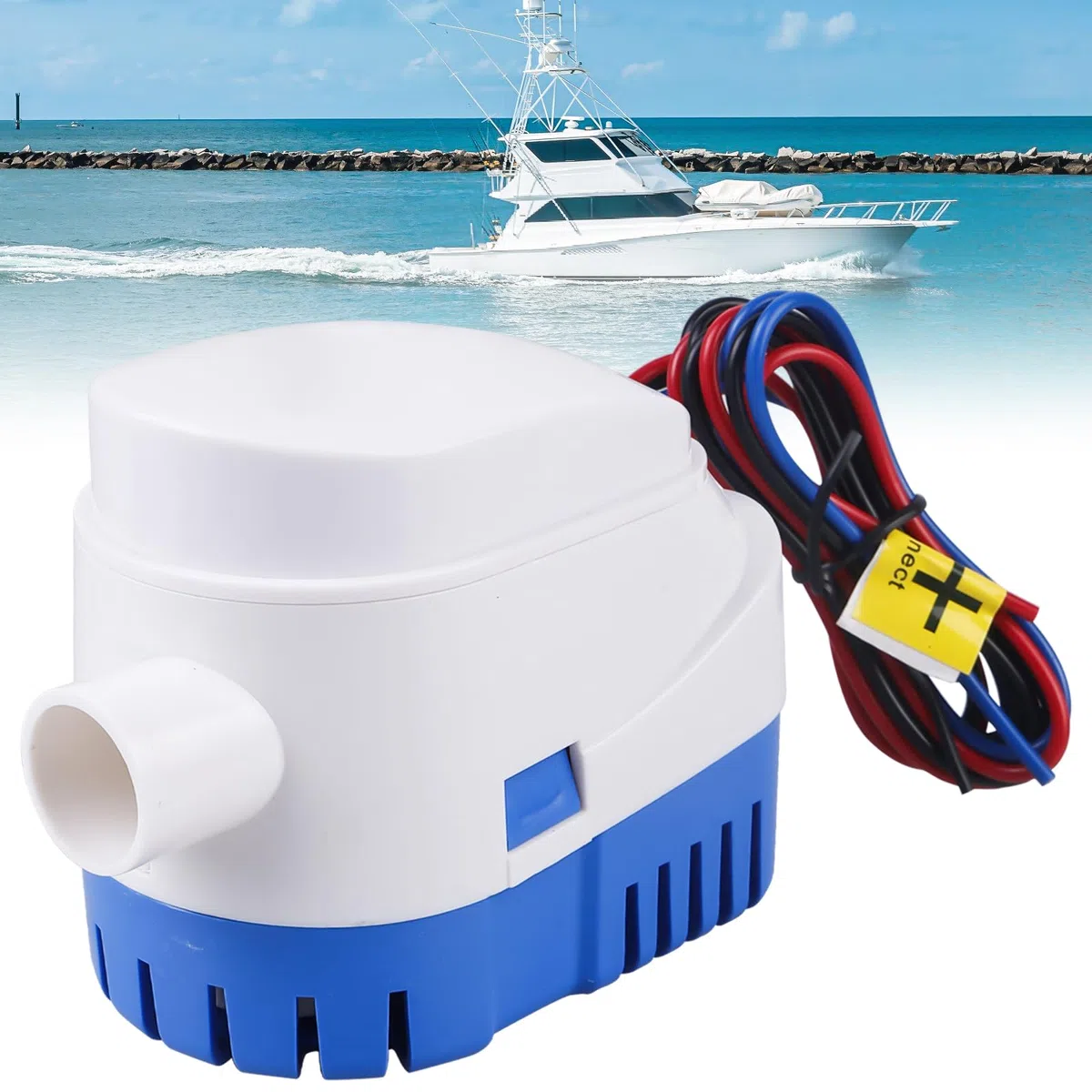 Bomba de agua 12V, bomba de sentina automática, bomba de achique 1100GPH/70LPM, bomba de sentina marina, bomba sumergible, bomba de agua de sentina con interruptor flotante, bomba de agua