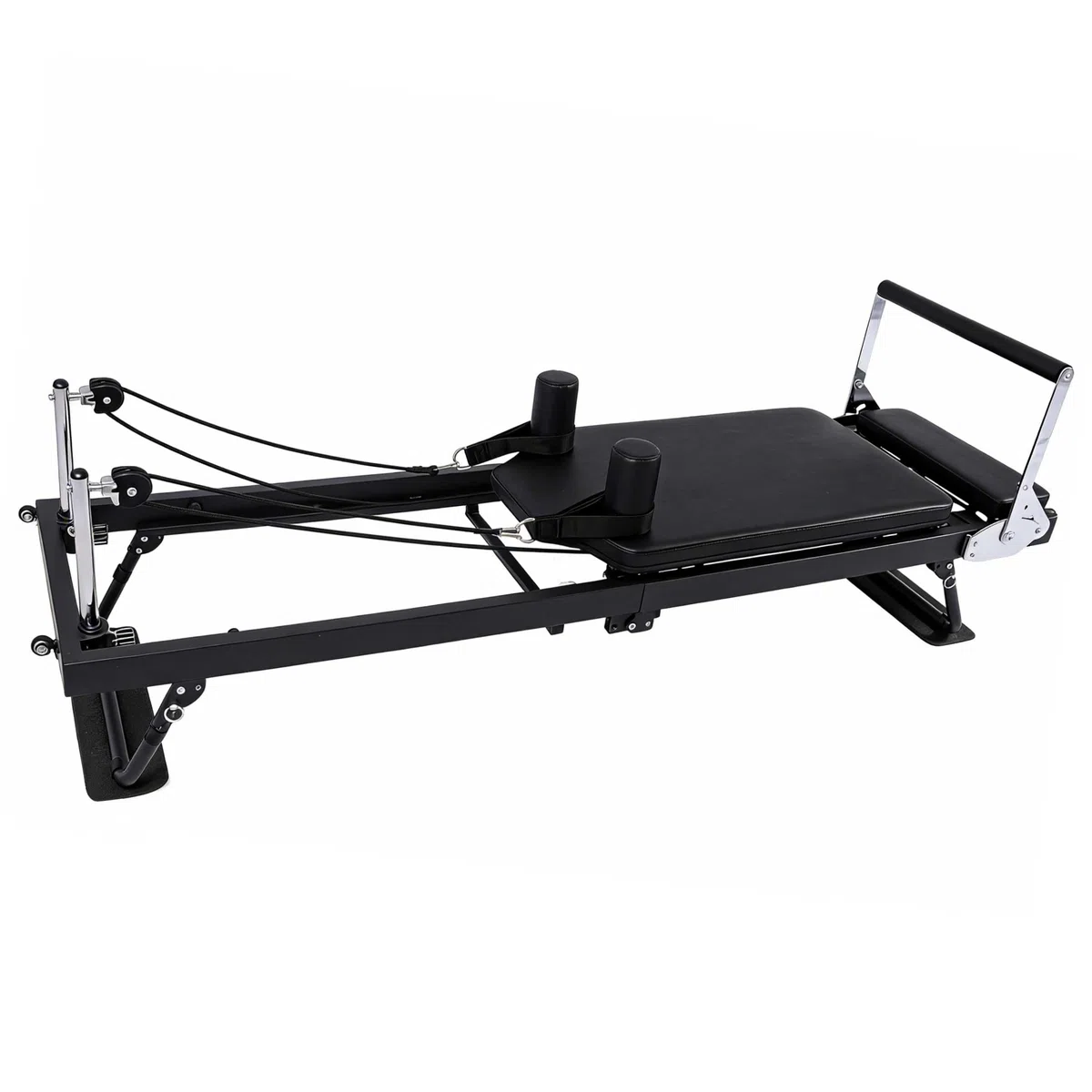 Máquina de Pilates Reformer plegable con 5 muelles - 190 x 57 cm - Equipo de entrenamiento completo para entrenamiento en casa, con capacidad de carga hasta 125 kg - Entrenador de yoga para casa para