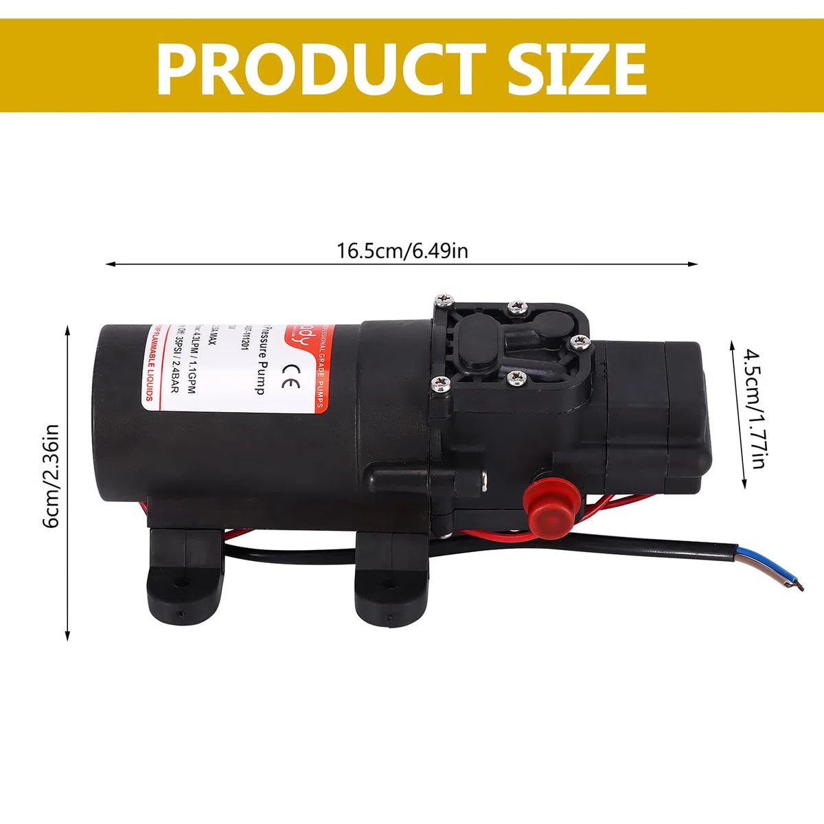 Bomba de diafragma, bomba de agua de 30 W, 12 V, 4,3 L/PM, bomba de agua autocebante para barcos, caravanas, yates, jardín, campistas