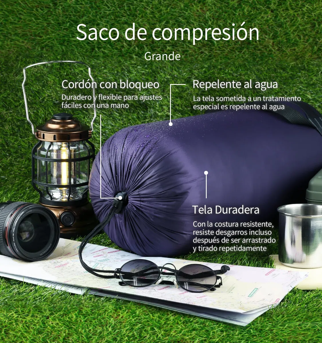 Litume Saco de compresión 6L/8,5L/10L/13L/16L Resistente al Agua, Ligero, Saco de Dormir de compresión con Cierre de cordón para Camping, Senderismo, Mochilas