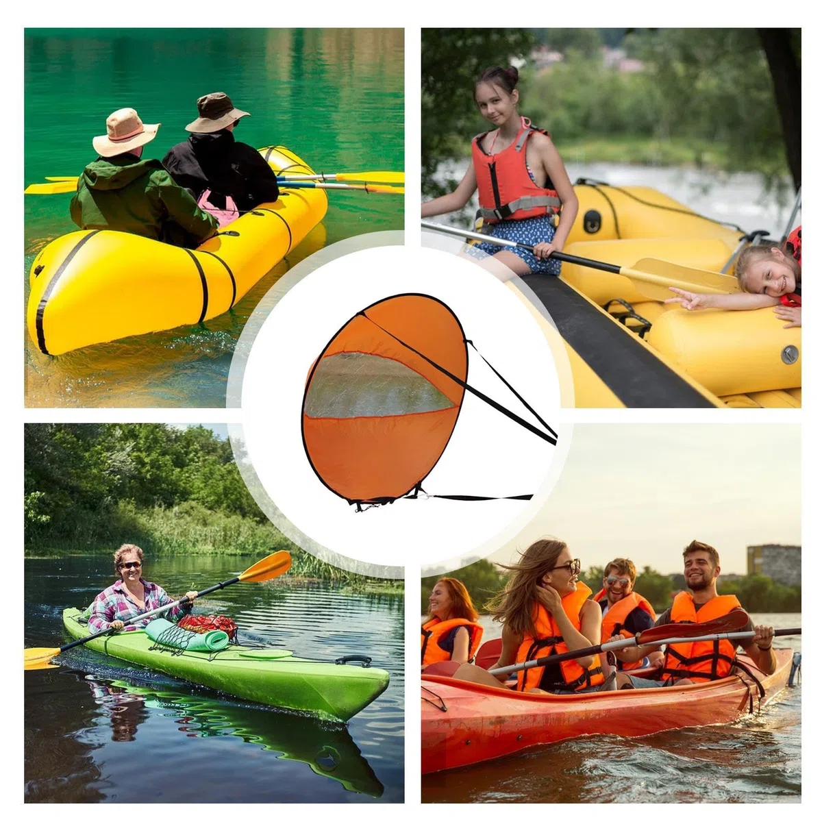 Vela de Tabla de remo, Vela de Viento para Kayak - Velas de Kayak con ventana Transparente, Accesorios de Kayak,Paleta portátil de Viento Kayak de Tabla de paleta para el Yate de Barco