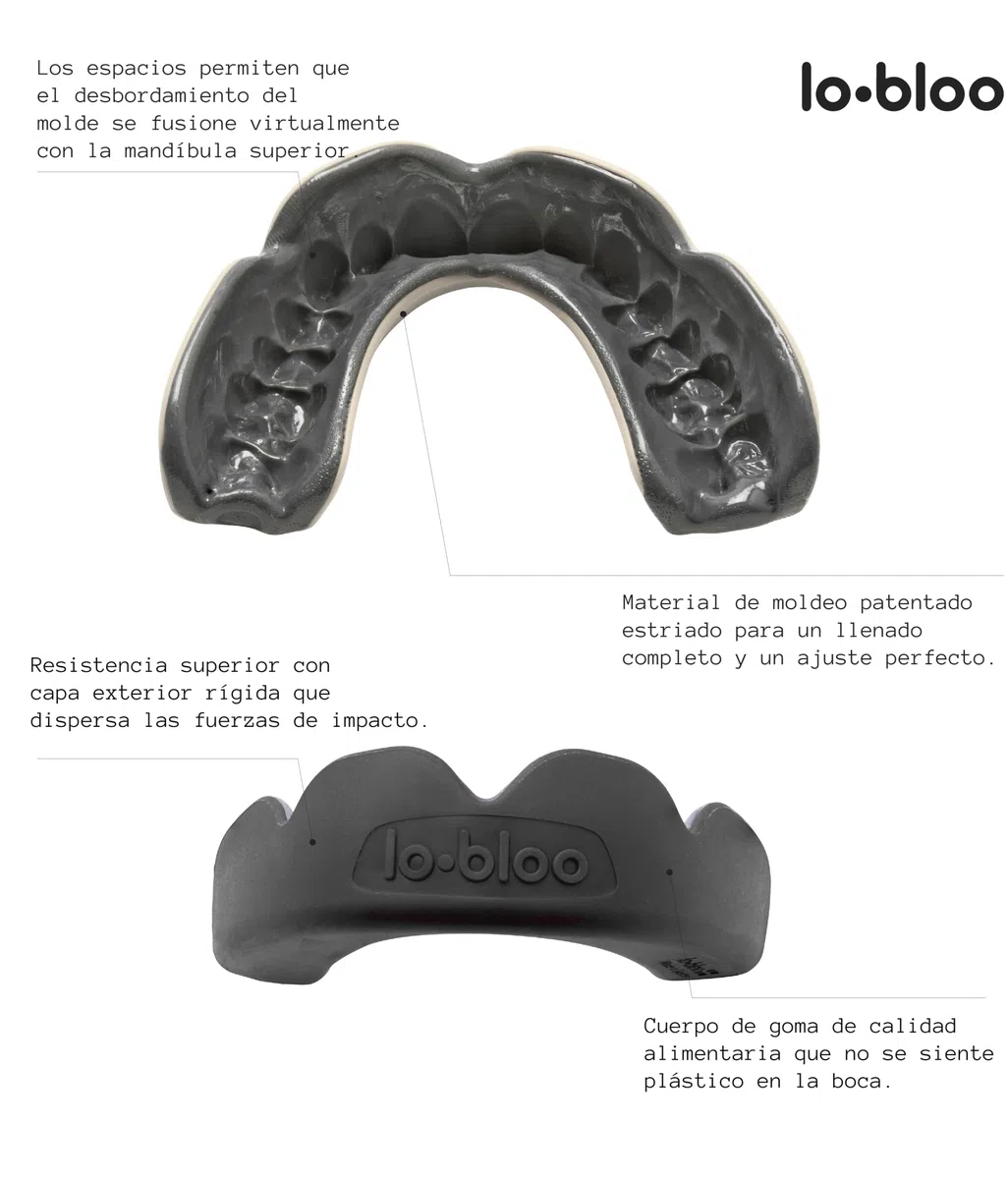 lobloo SLICK Protector Bucal Profesional Dual Density para deportes de alto contacto como MMA, Hockey, Fútbol, Rugby. Talla única +14 años (Rojo)