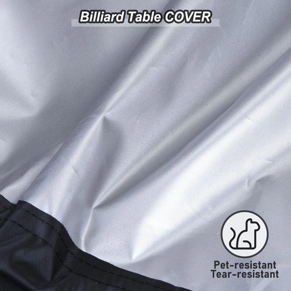 Patikil 7 Pies Billar Pool Mesa Cubierta, Impermeable Exterior Interior 210D Poliéster Polvo Prueba, Negro