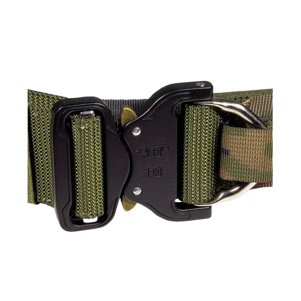 Genérico Corso Cinturón Táctico Hook Molle MK2, Ajustable, Sistema MOLLE, Doble Cinturón con Tela de Gancho, Camuflaje boscoso pixelado español